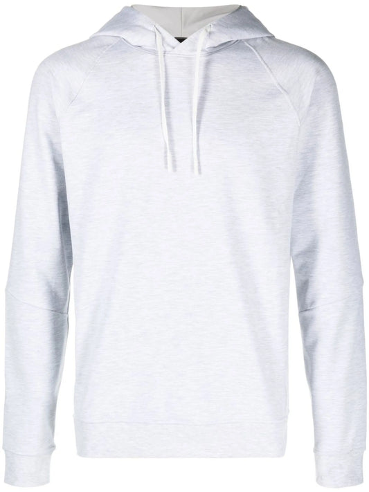 cotton-blend drawstring hoodie