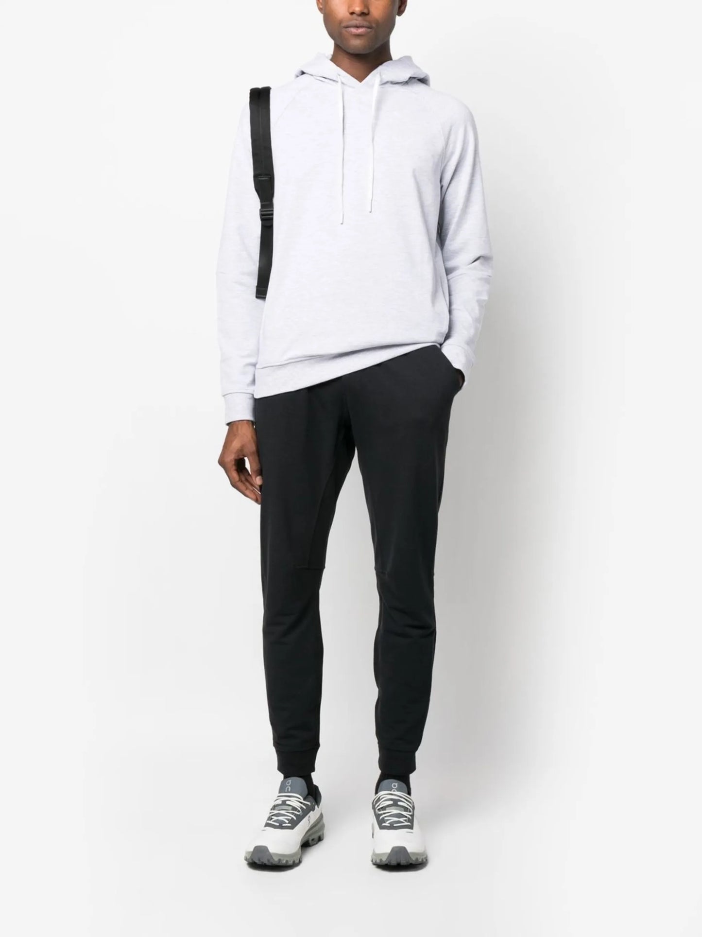 cotton-blend drawstring hoodie