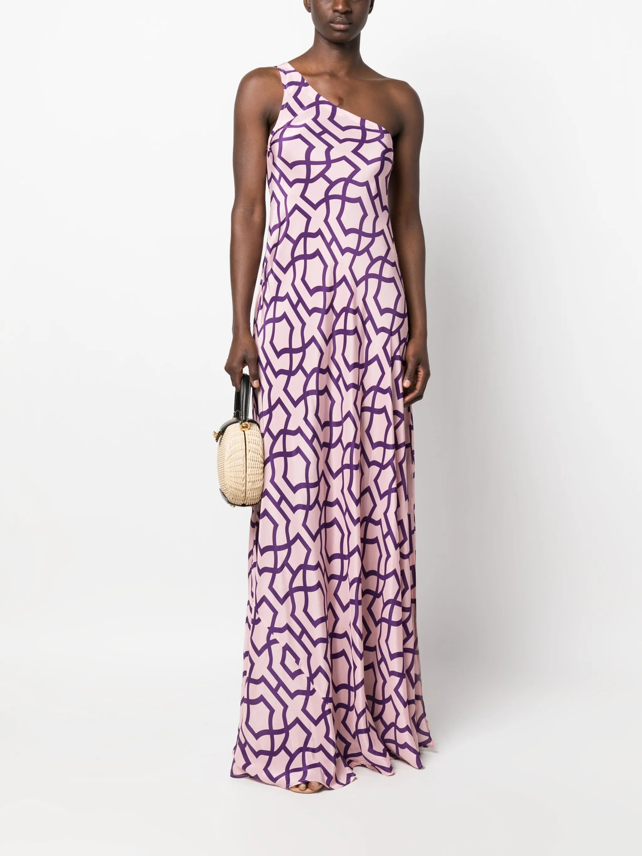 Odetta one-shoulder printed dress