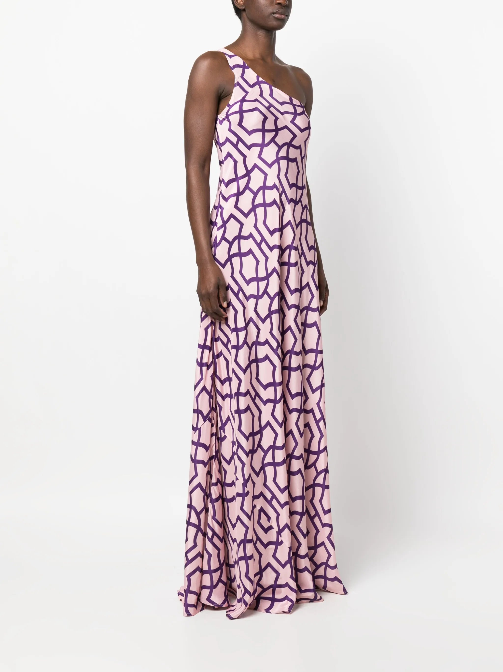 Odetta one-shoulder printed dress