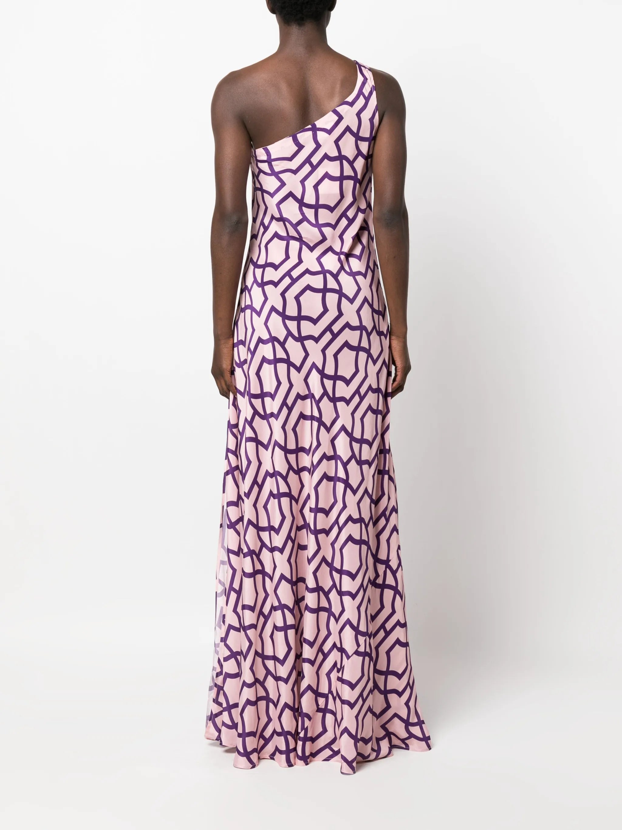 Odetta one-shoulder printed dress