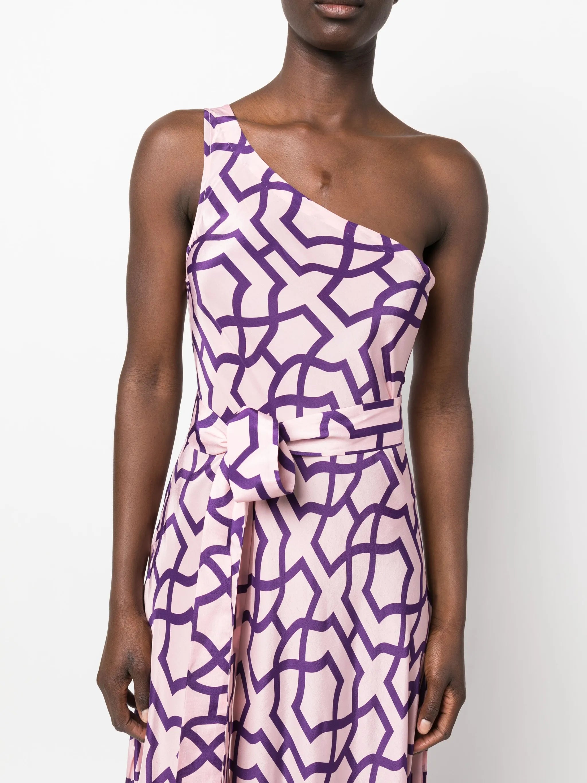 Odetta one-shoulder printed dress