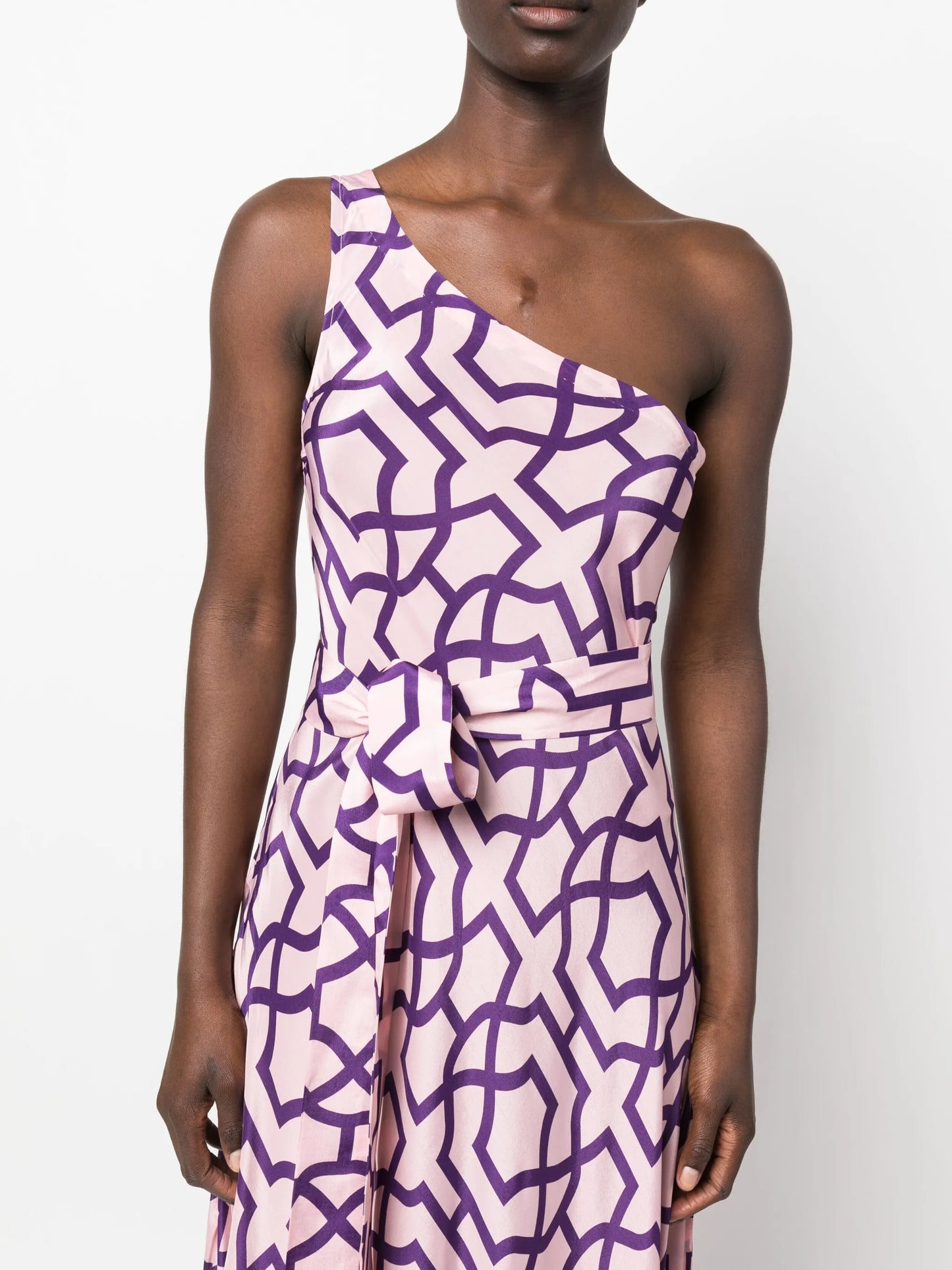 Odetta one-shoulder printed dress