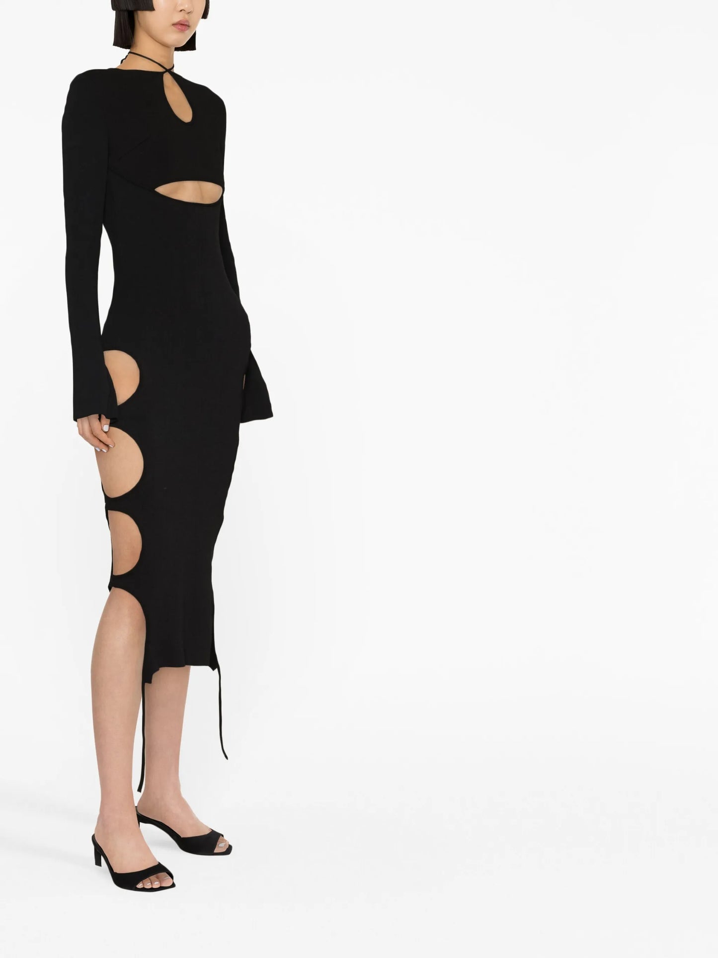 cut-out detail knitted dress