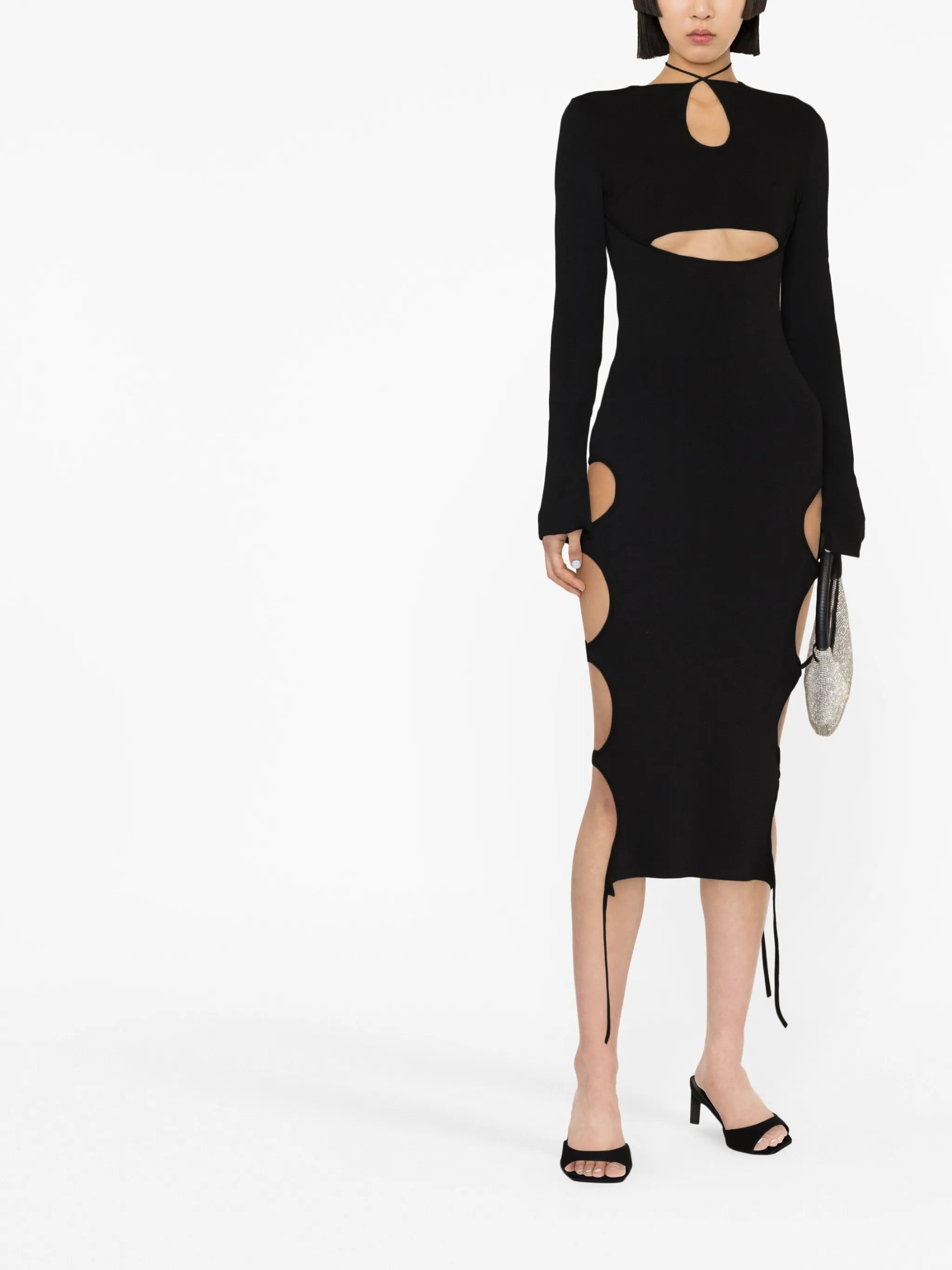 cut-out detail knitted dress
