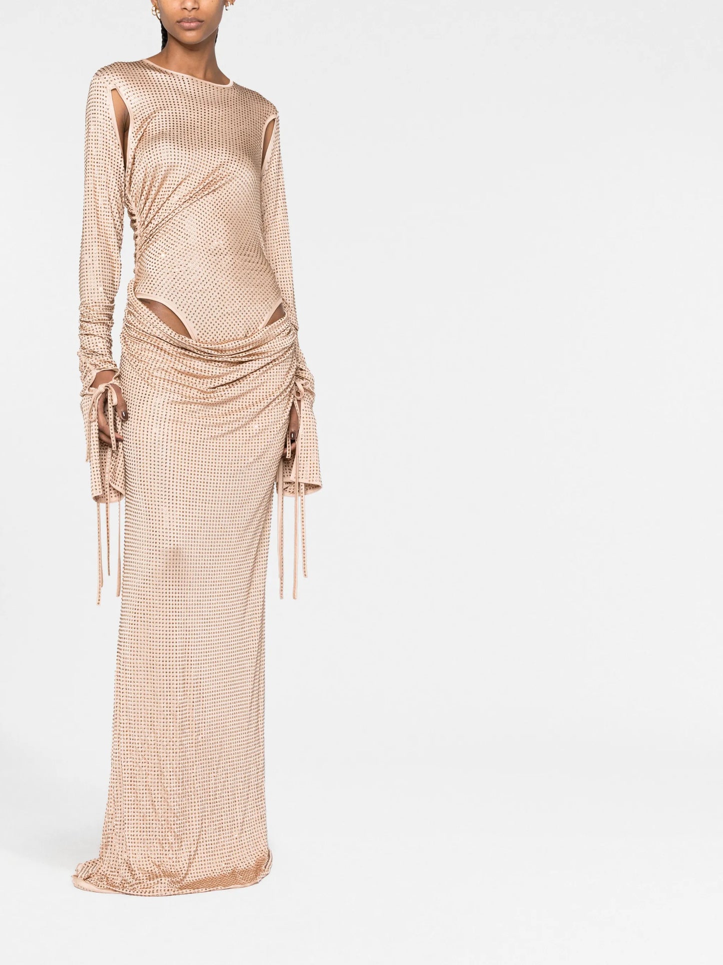rhinestone-embellished maxi dress