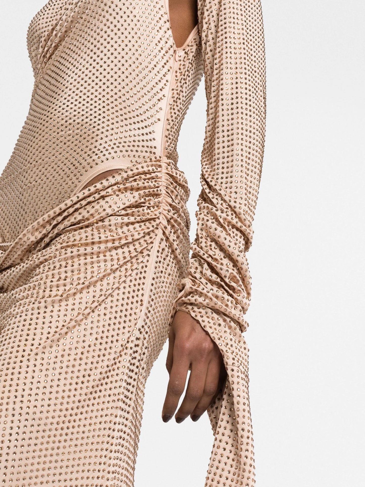 rhinestone-embellished maxi dress