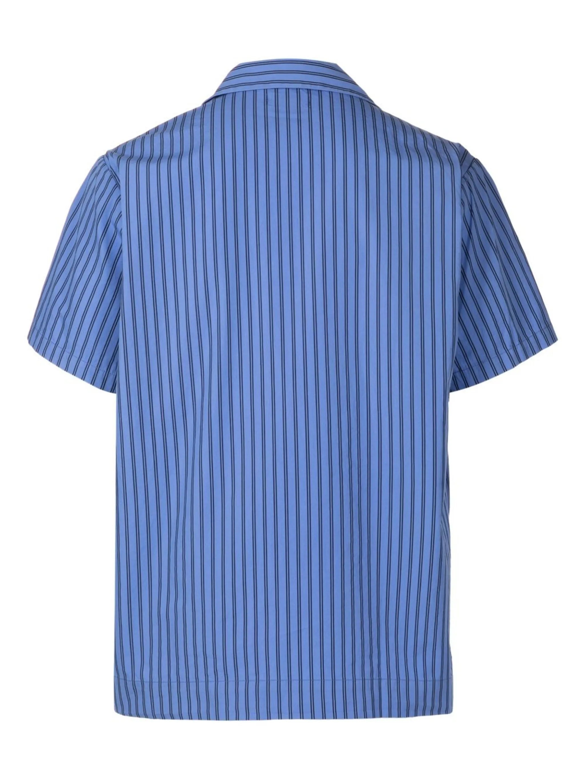 pinstripe short-sleeve pyjama shirt