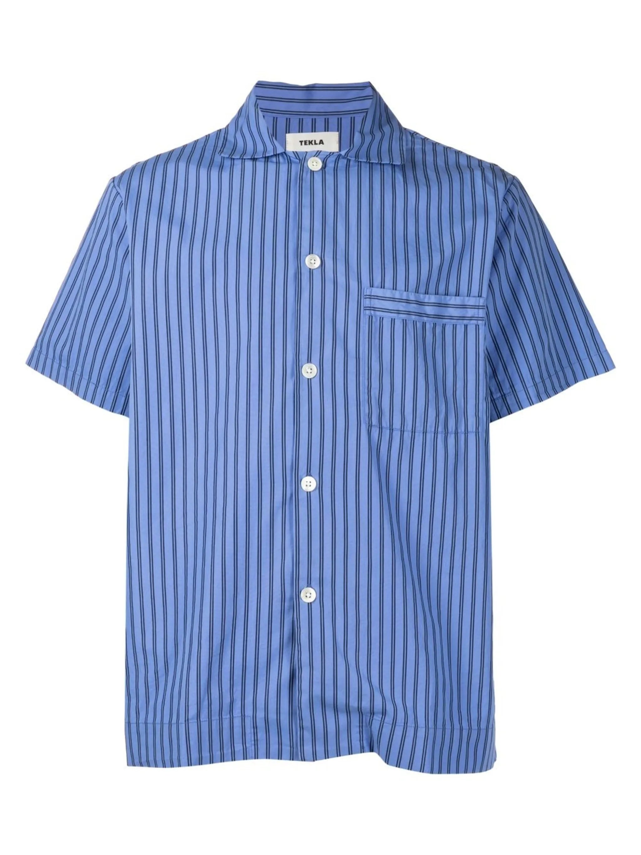 pinstripe short-sleeve pyjama shirt