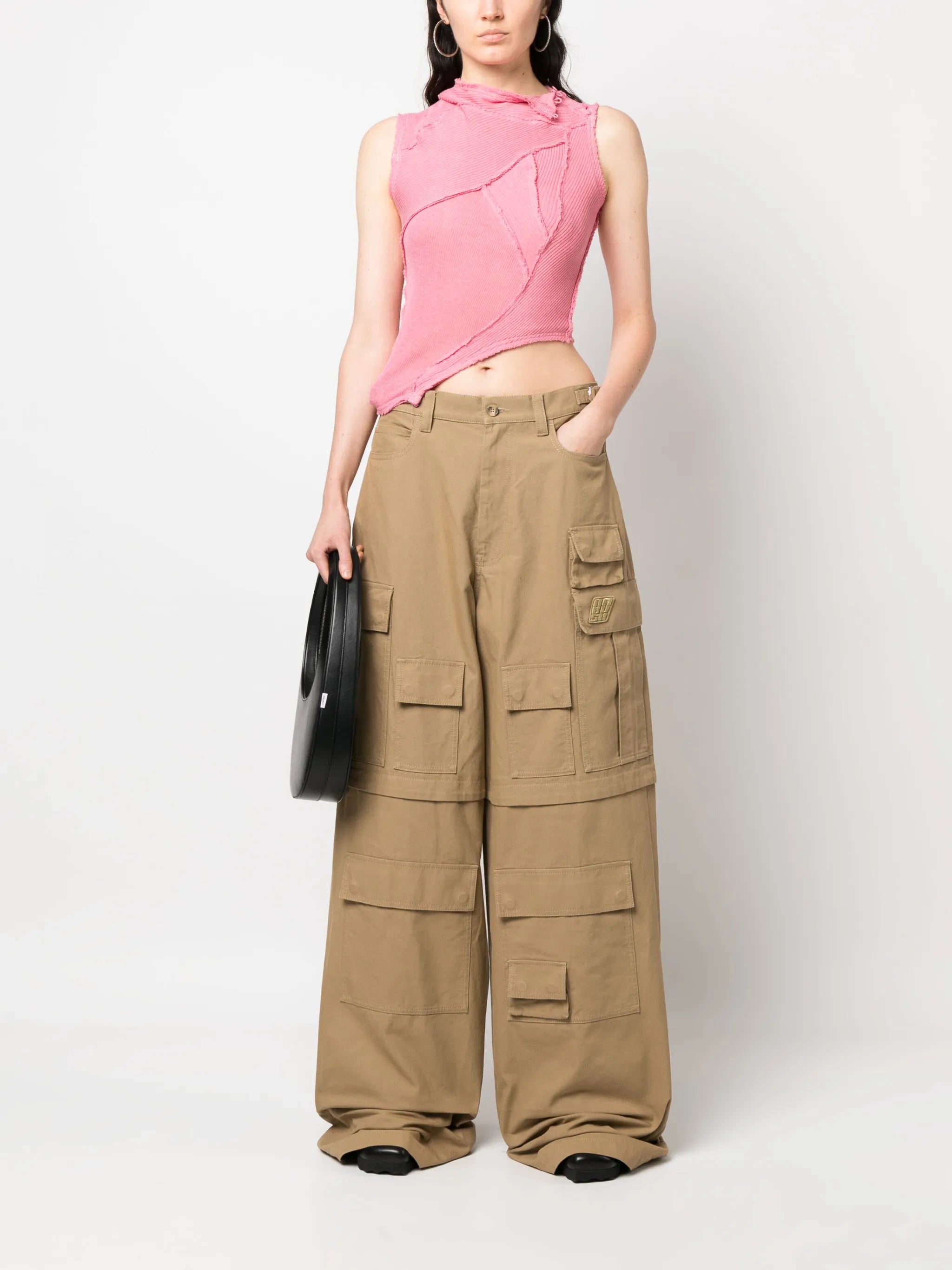 wide-leg cotton trousers