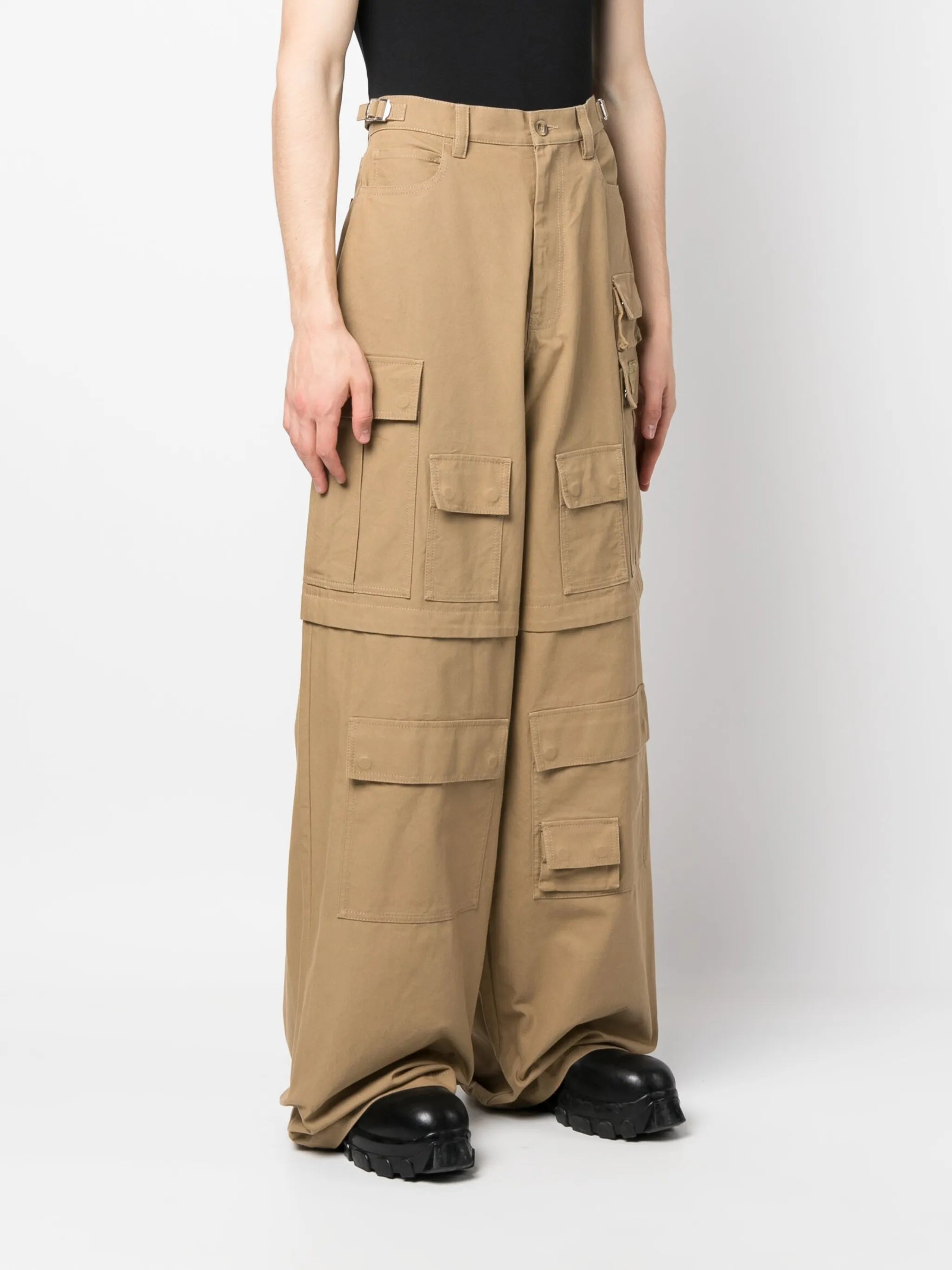 wide-leg cotton trousers