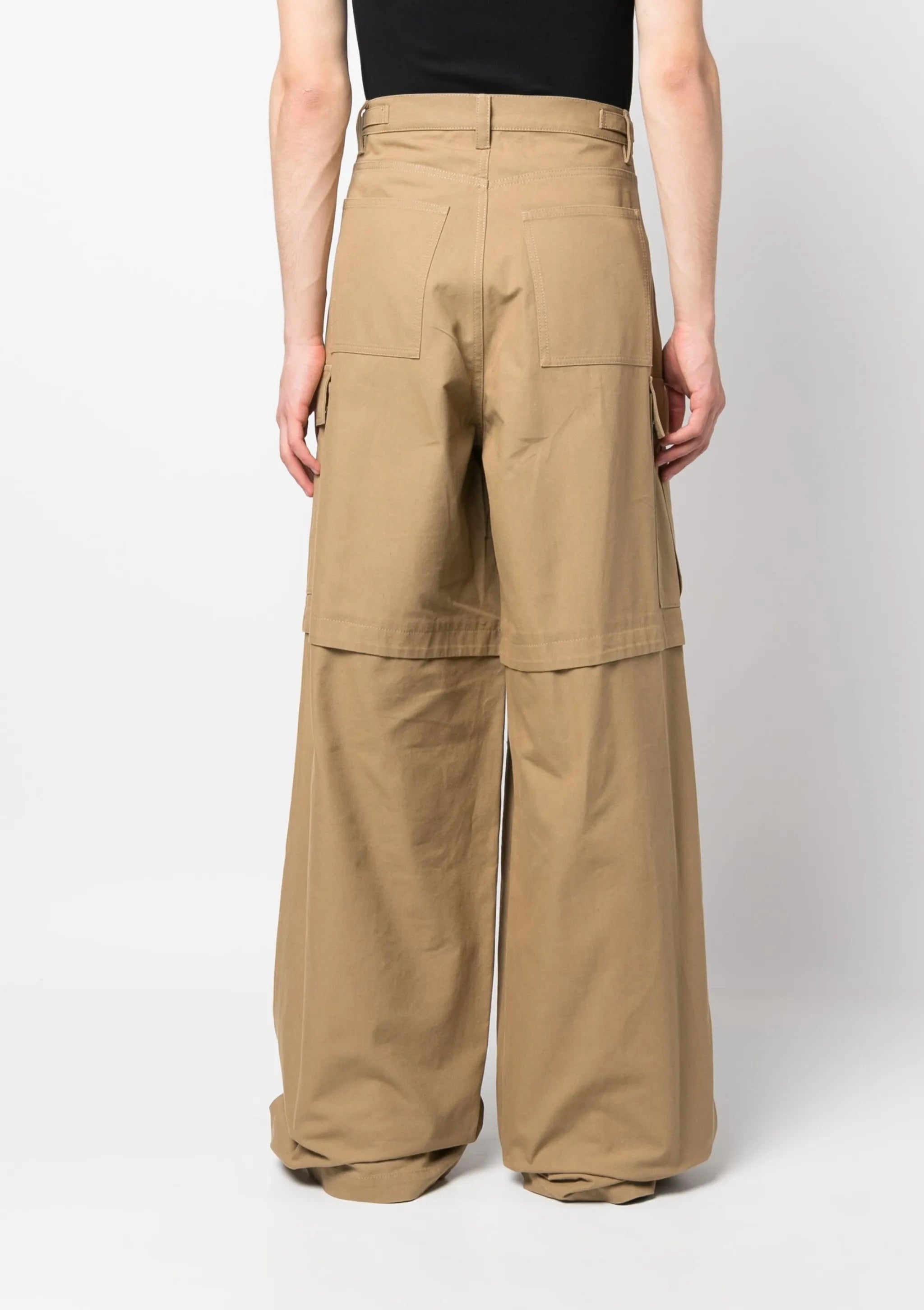 wide-leg cotton trousers