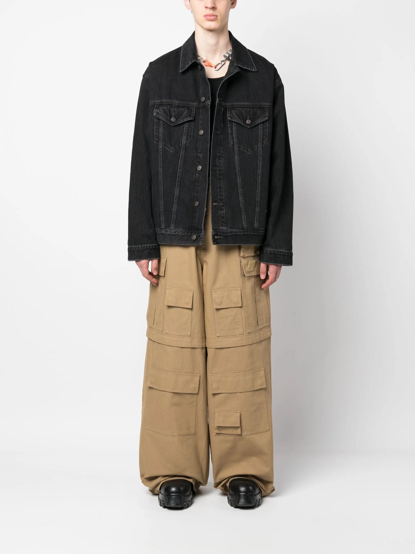 wide-leg cotton trousers