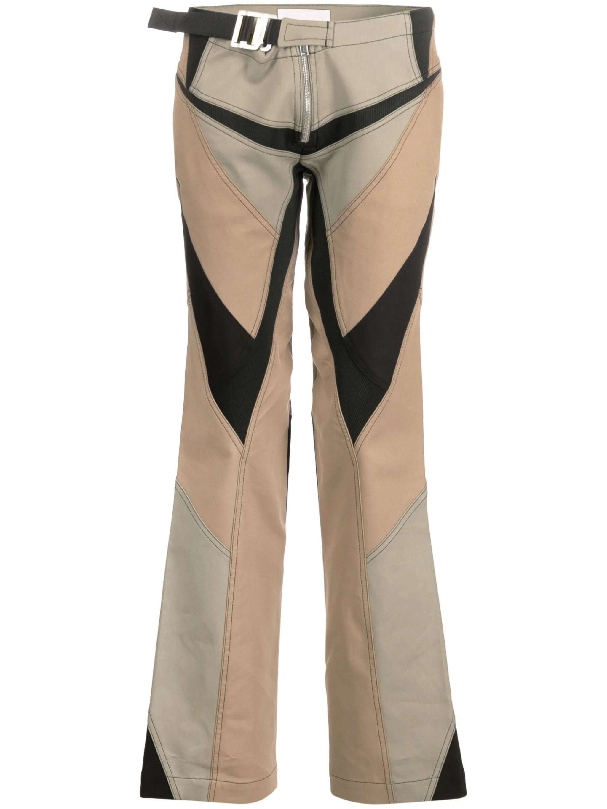 panelled belted trousers