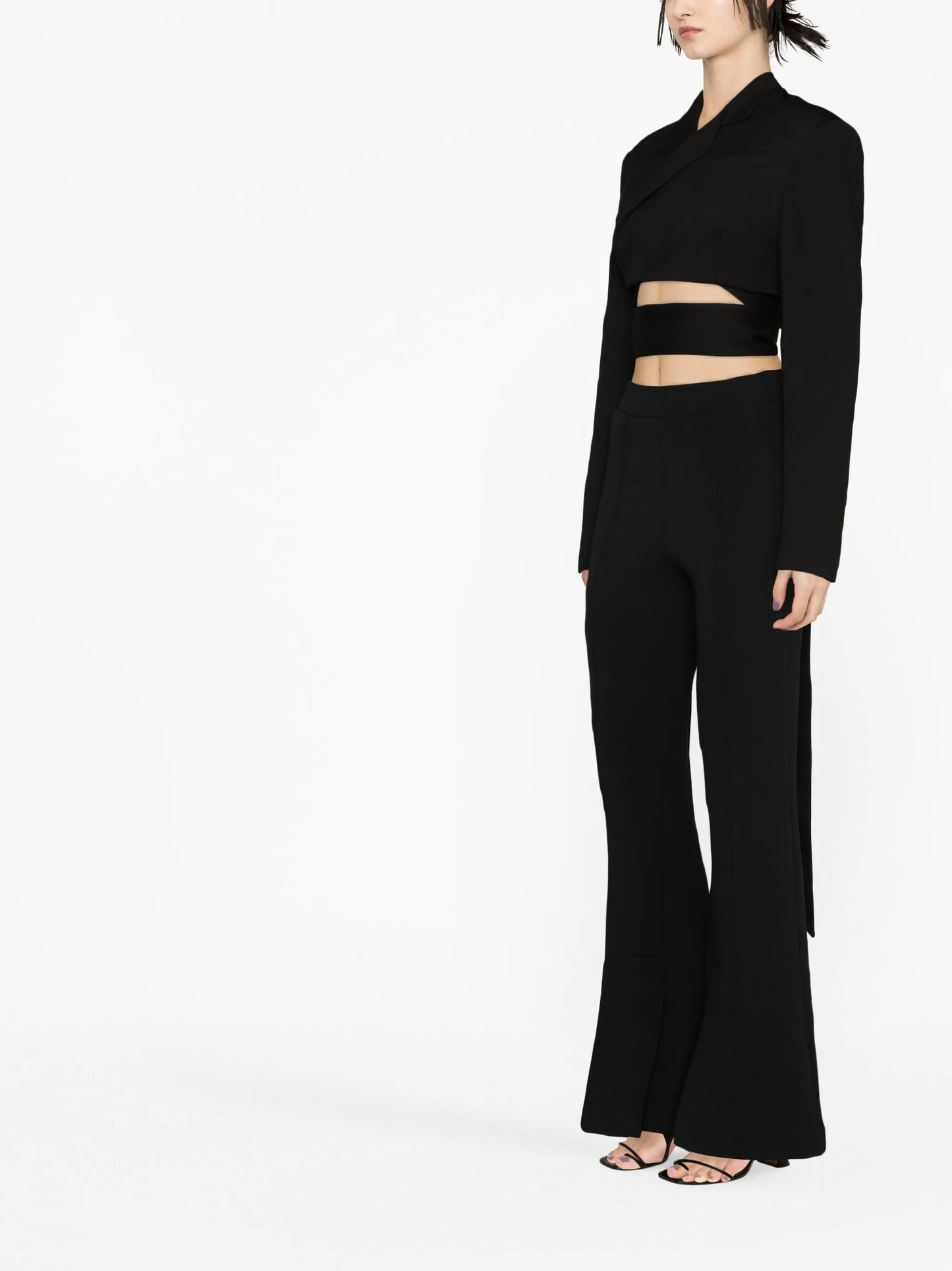 overlapping-strap cropped jacket