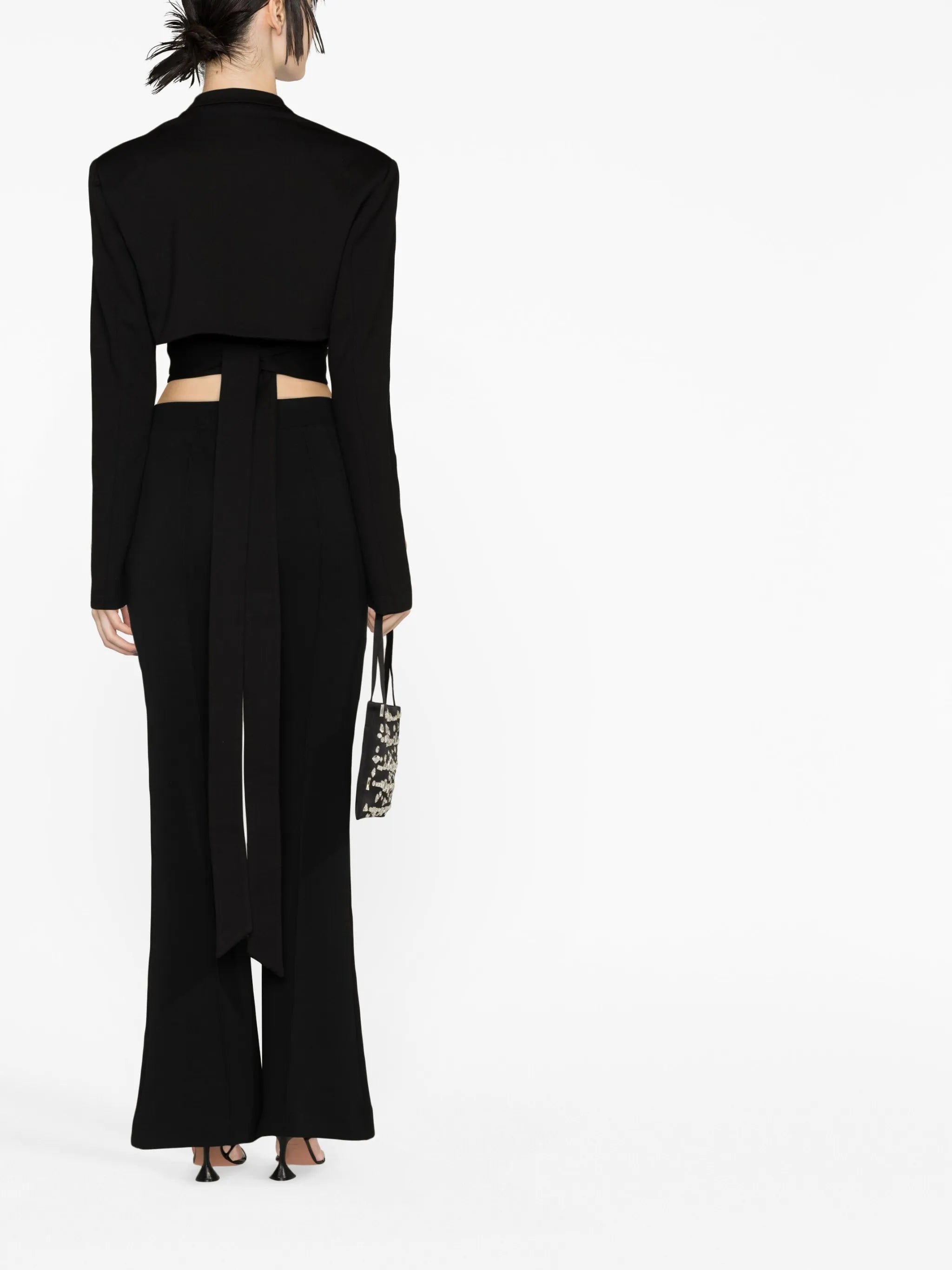 overlapping-strap cropped jacket