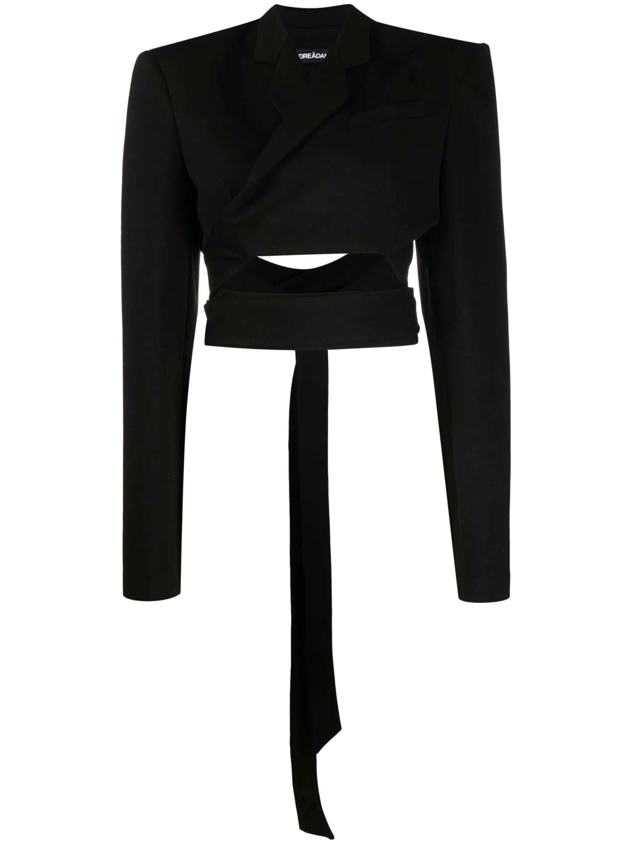 overlapping-strap cropped jacket