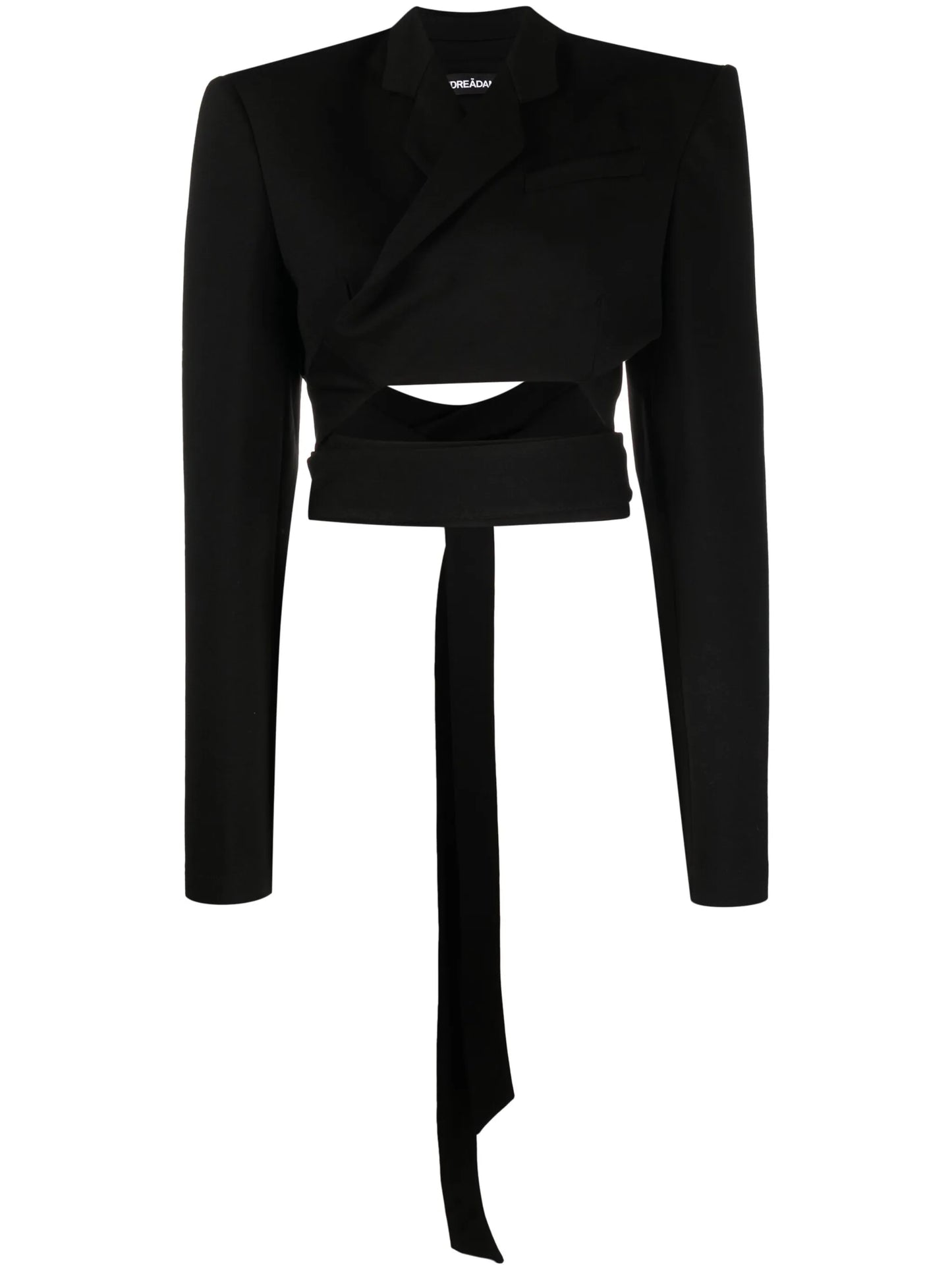 overlapping-strap cropped jacket