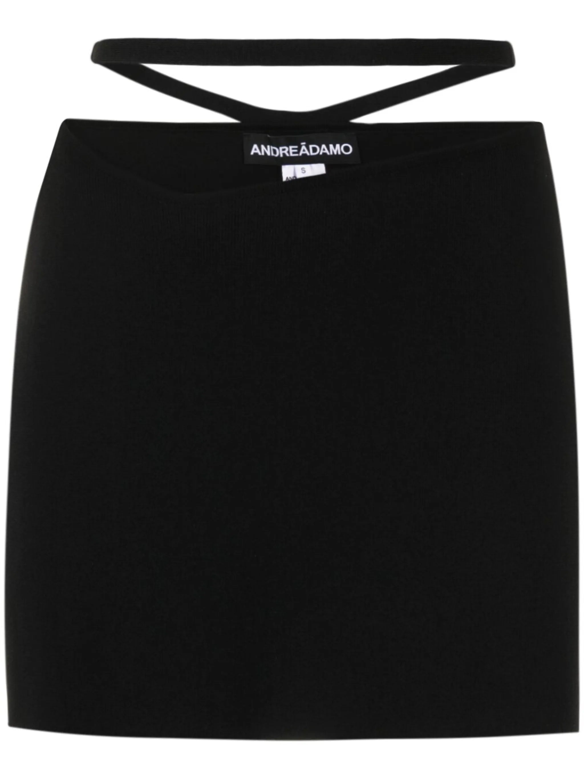 cut-out belted mini skirt