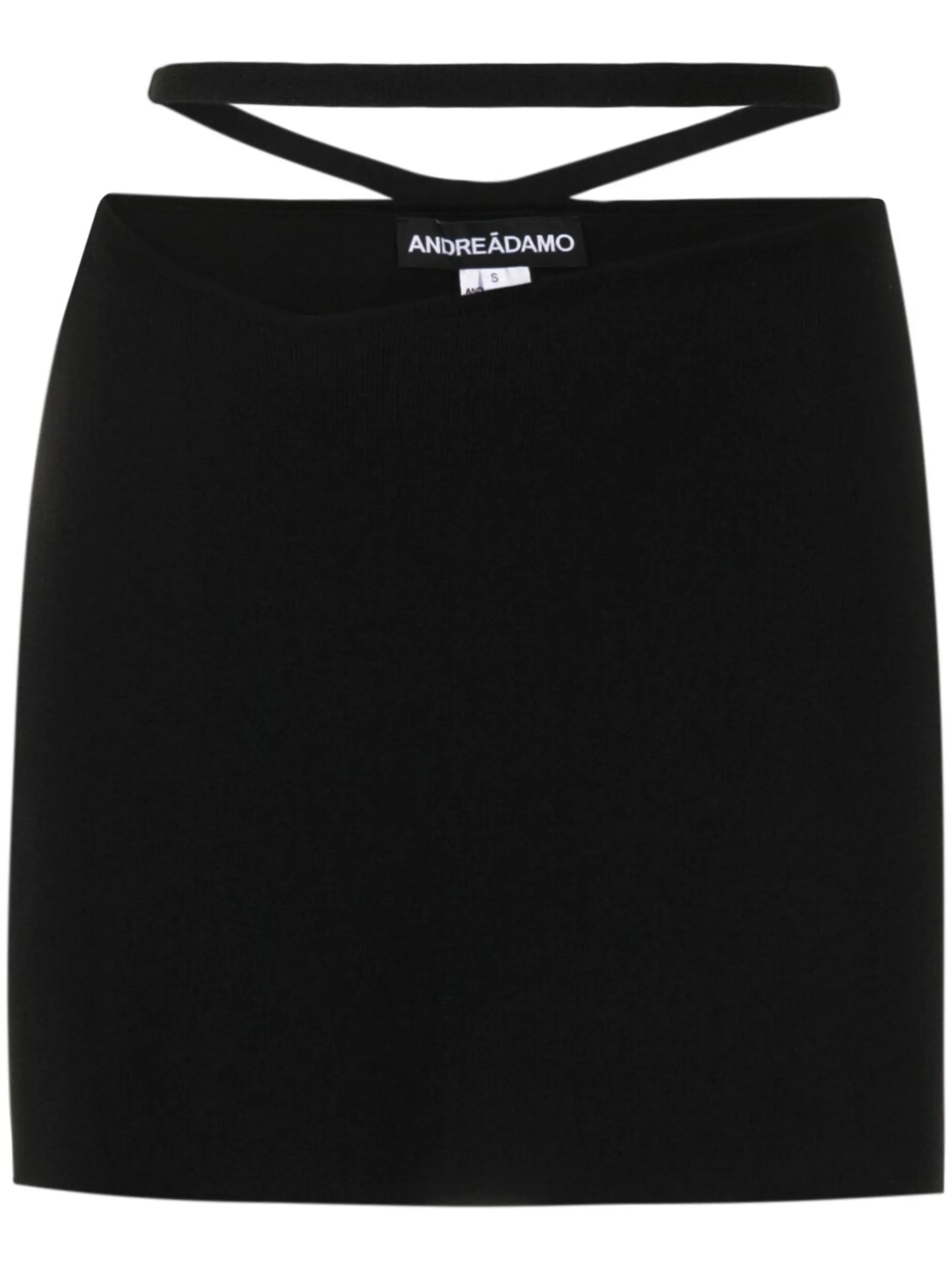 cut-out belted mini skirt