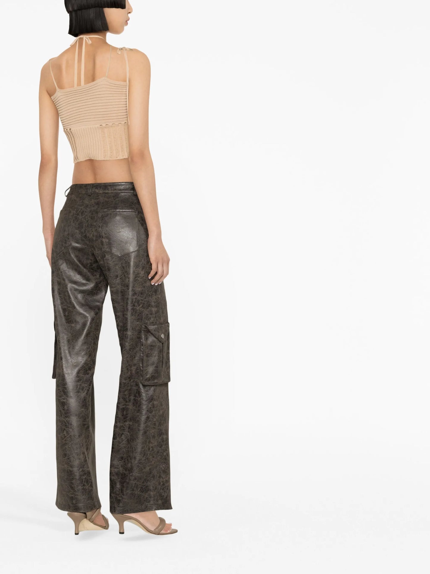 ribbed-knit corset top