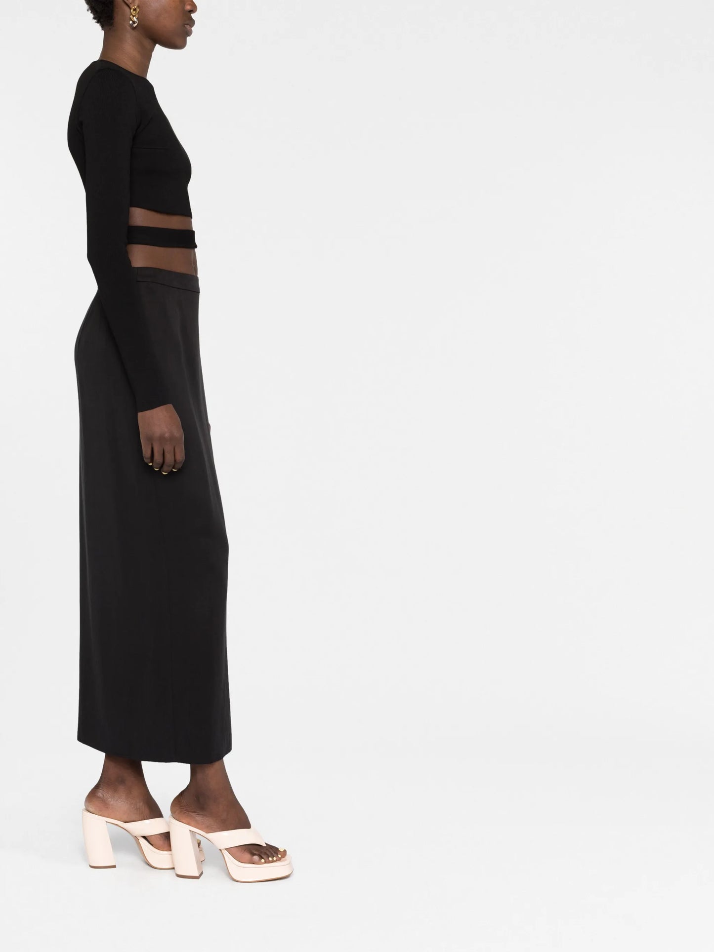 cut-out ribbed crop top