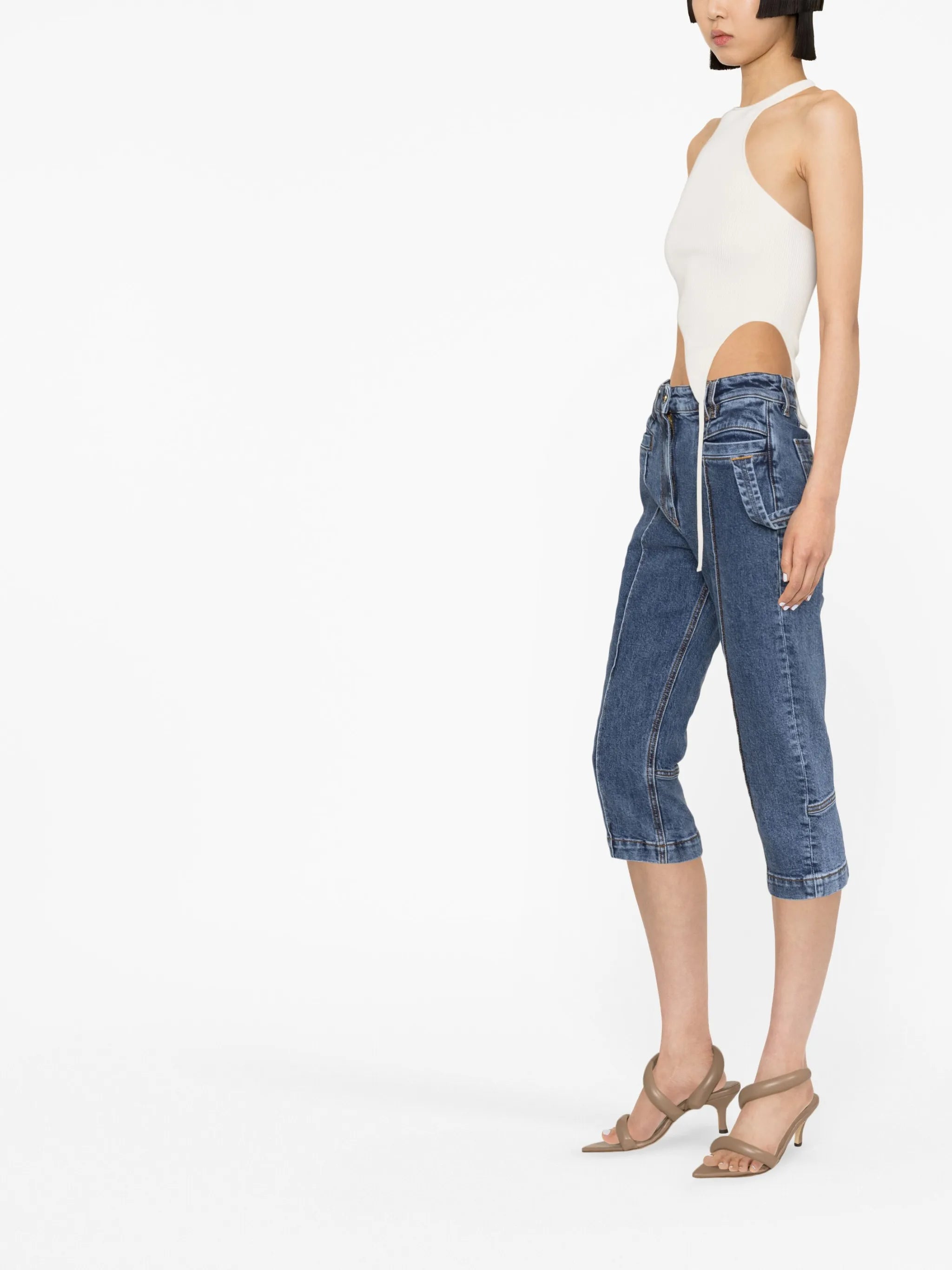 ribbed halterneck top