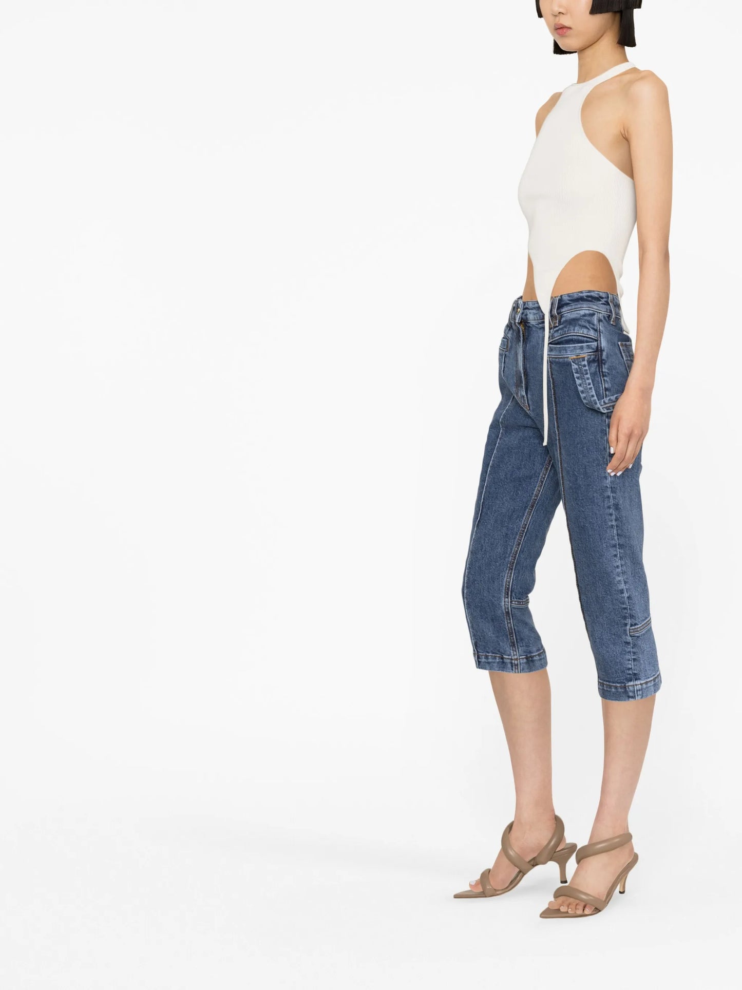 ribbed halterneck top