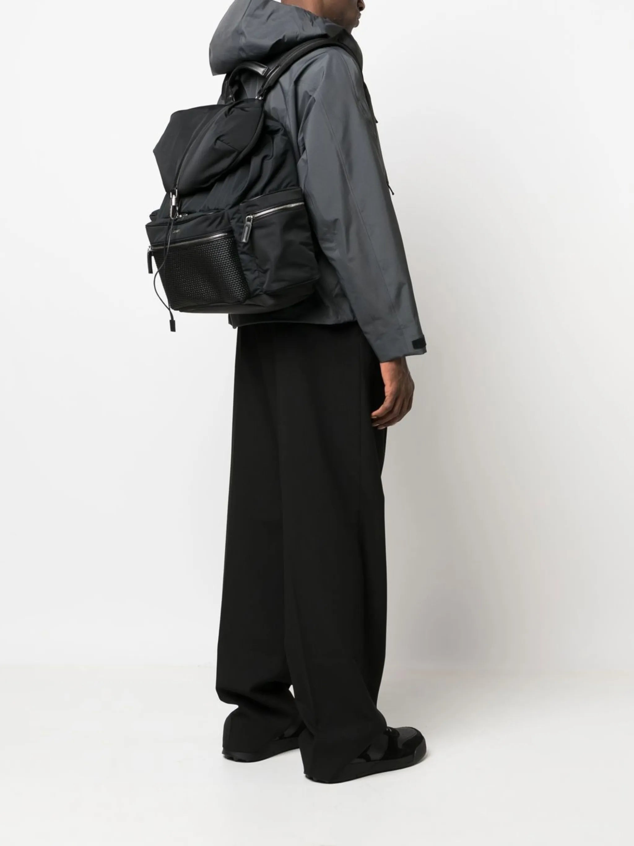 woven panel backpack