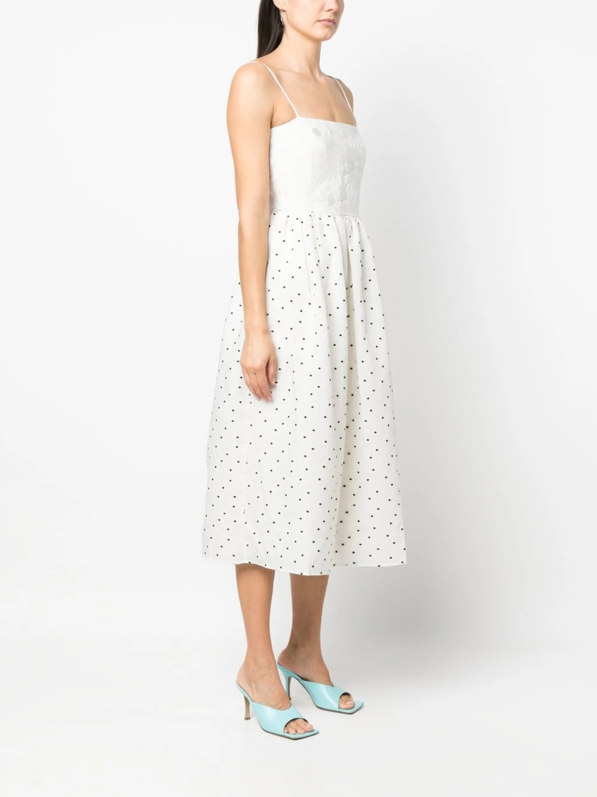 polka dot-print midi dress