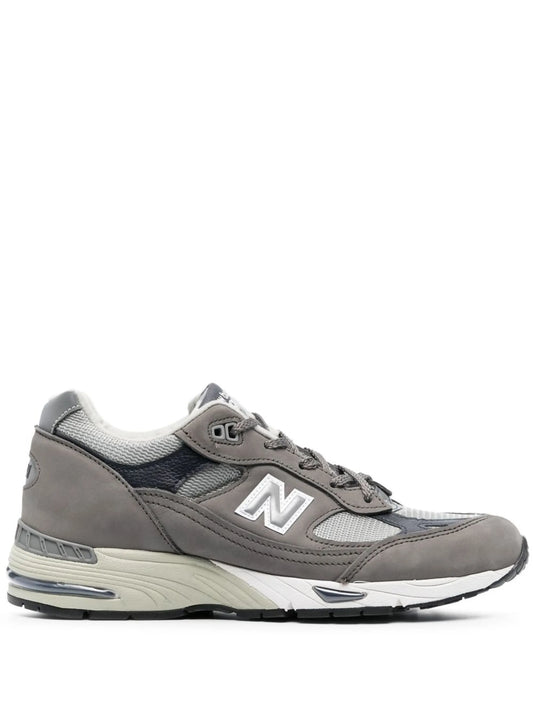 suede panels lace-up sneakers