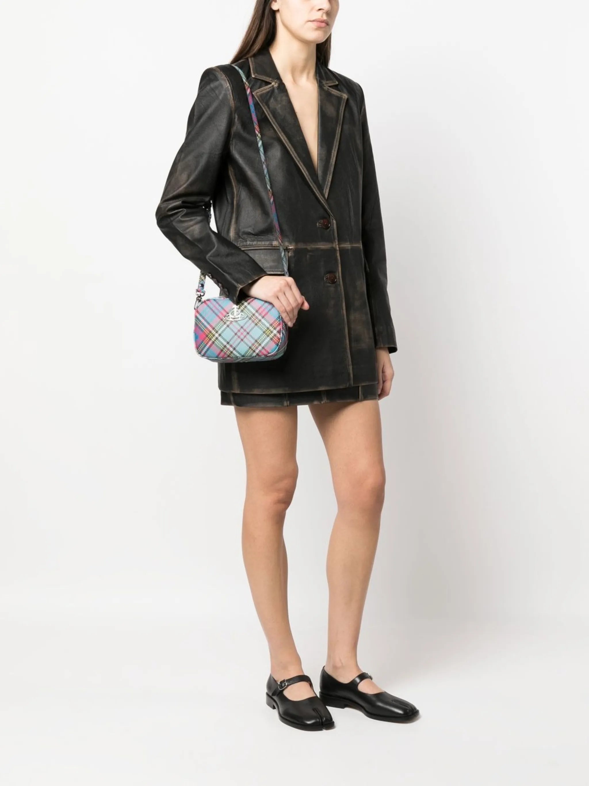 Daisy tartan-print cross body bag