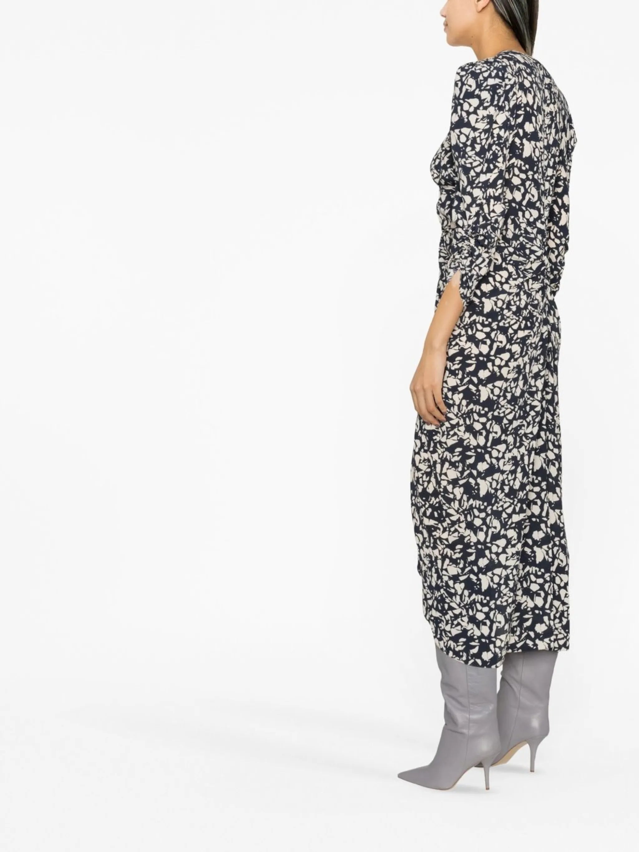 V-neck midi dress