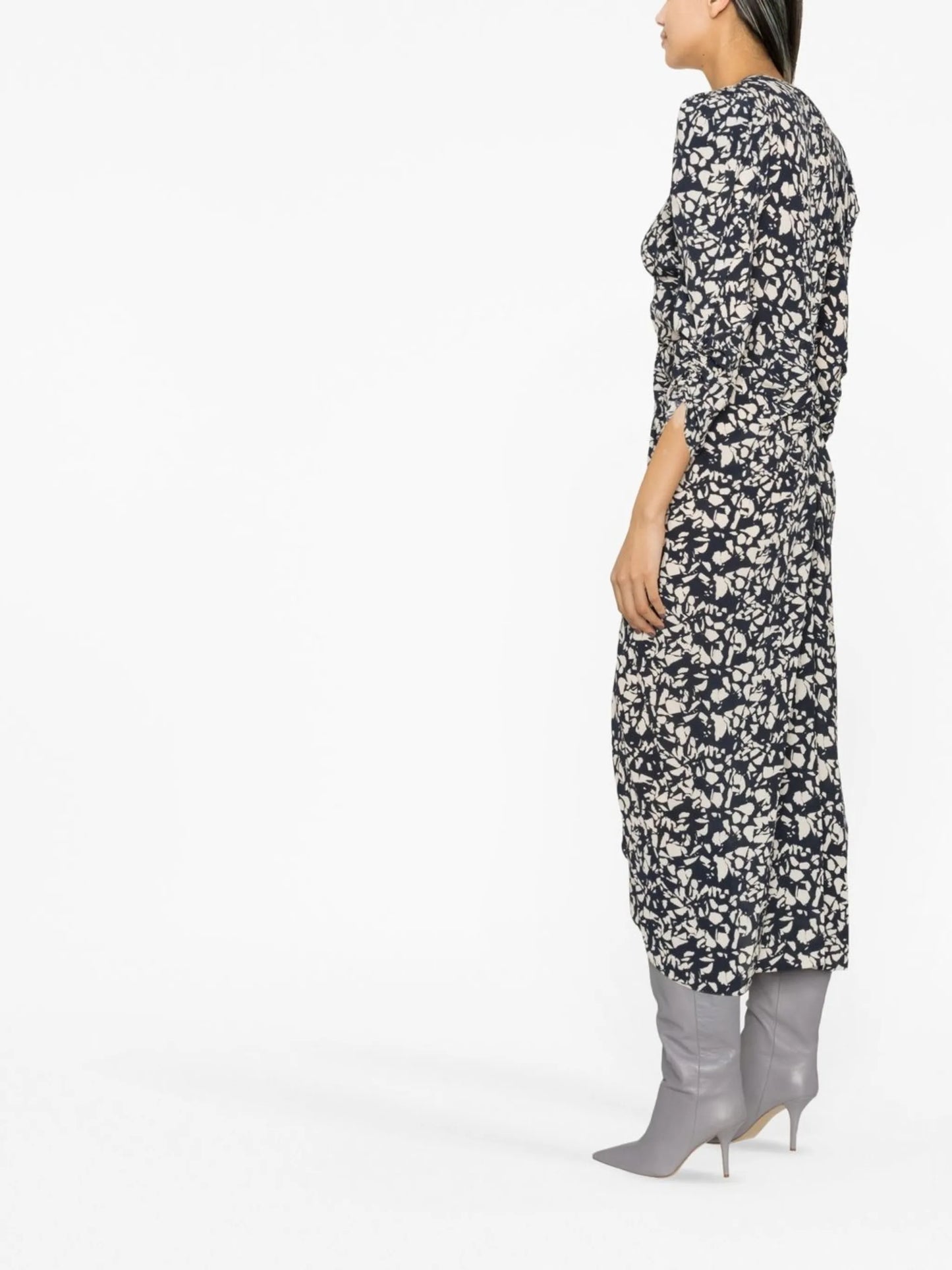 V-neck midi dress