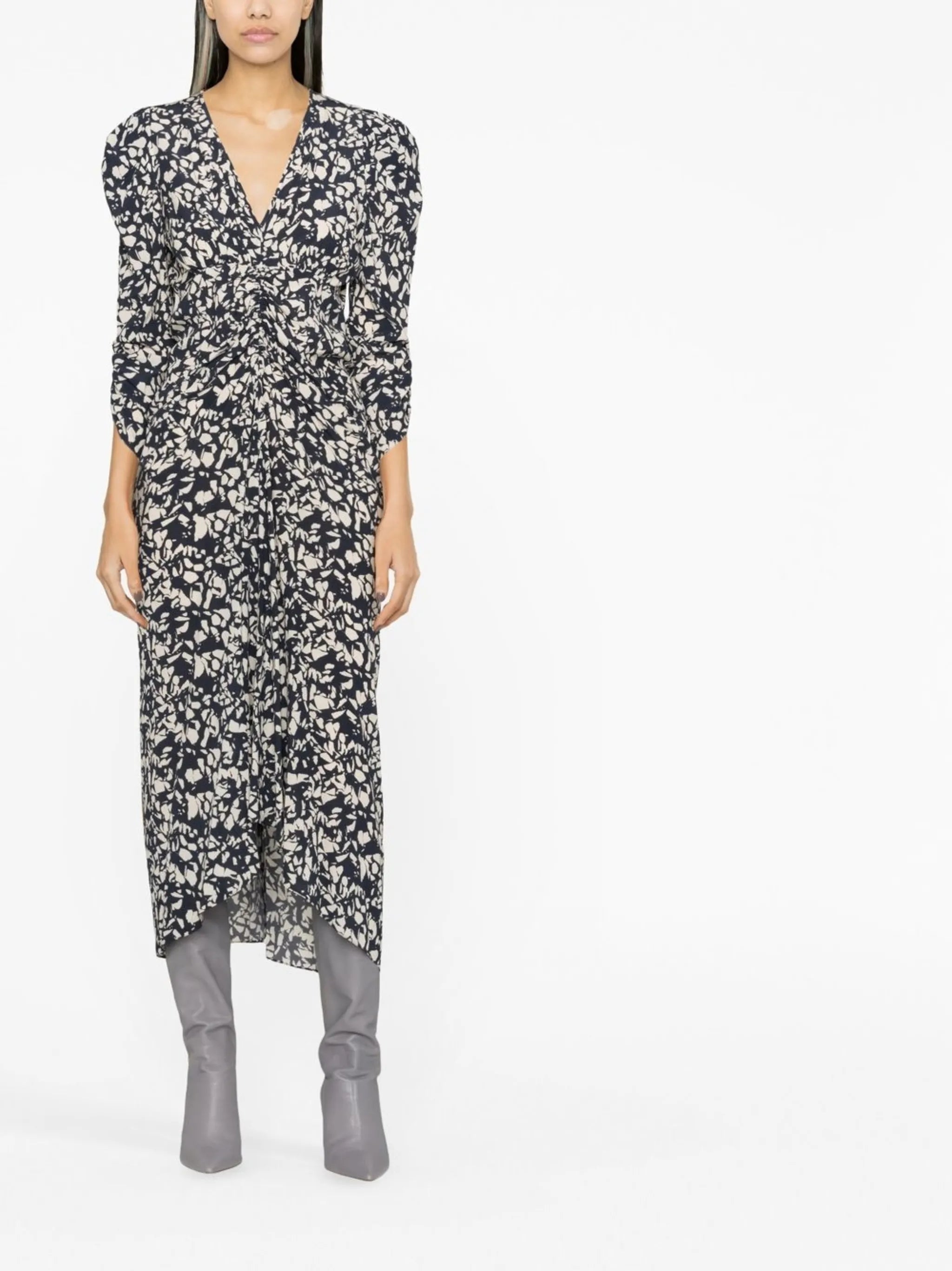 V-neck midi dress