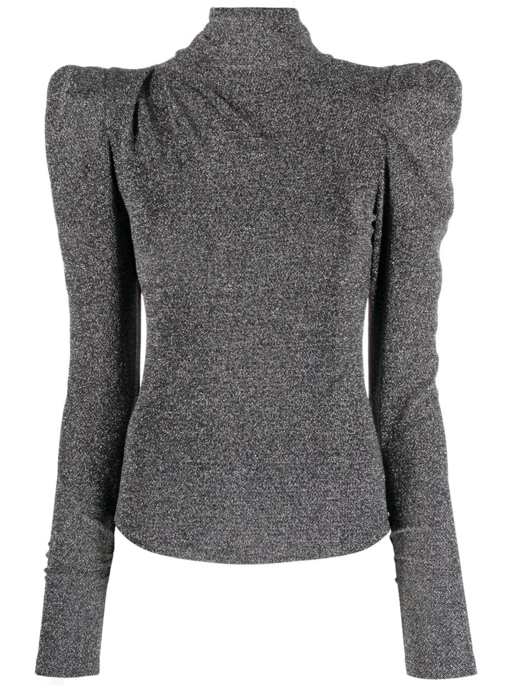 glitter padded shoulders top