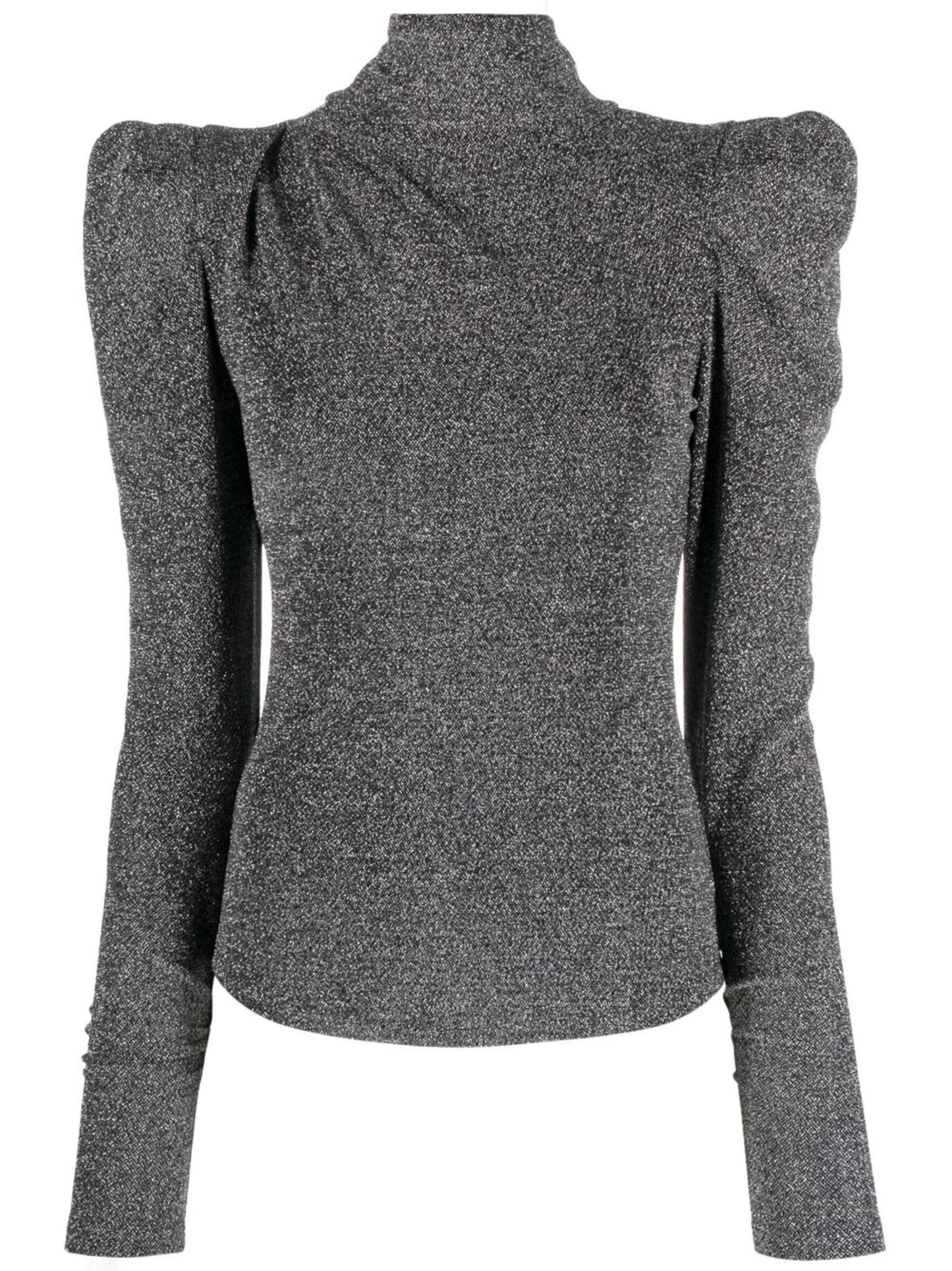 glitter padded shoulders top