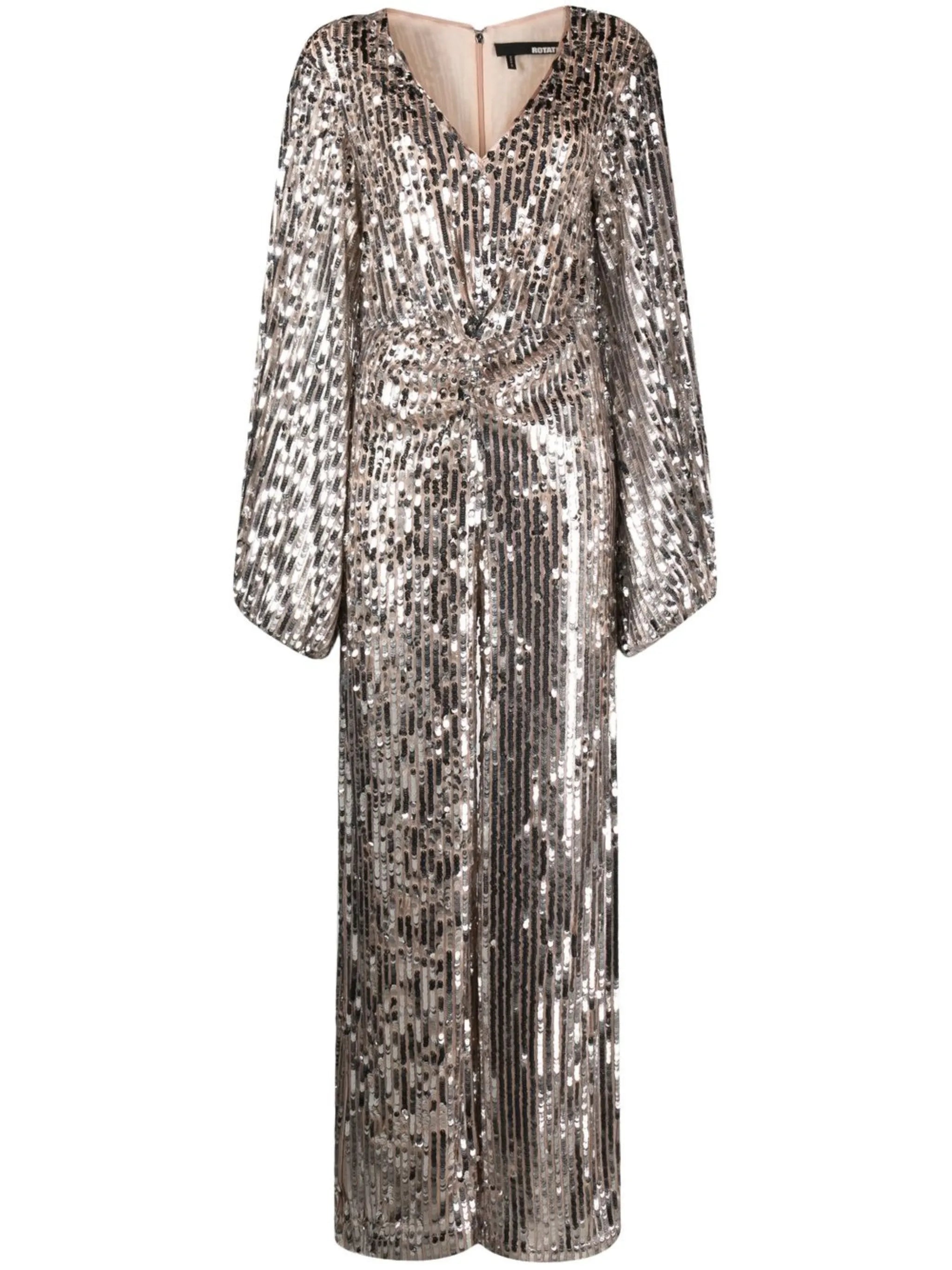 V-neck sequin jumpsuit