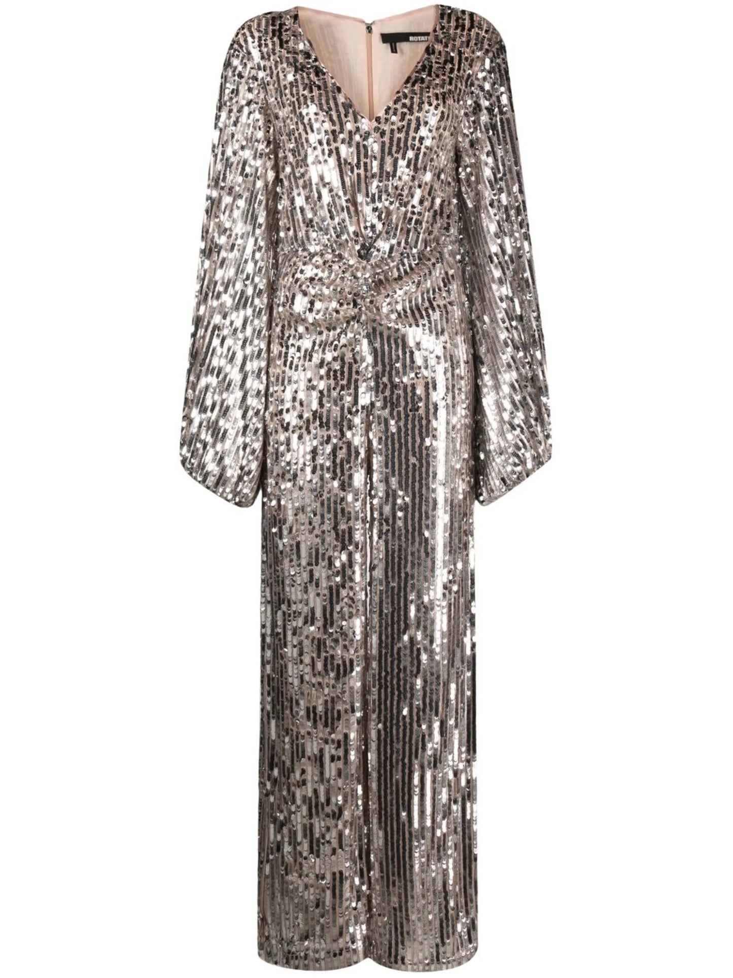V-neck sequin jumpsuit