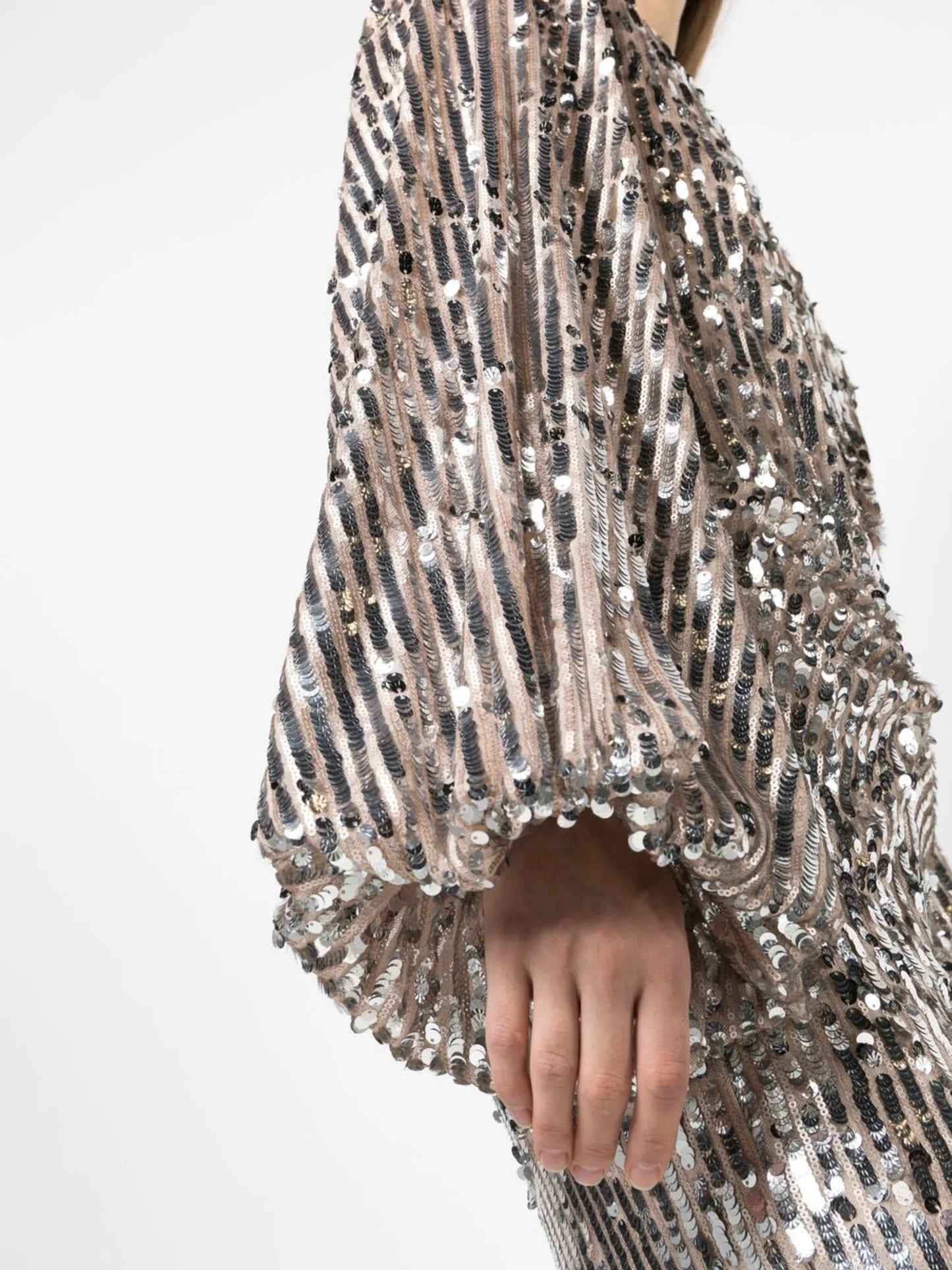 V-neck sequin jumpsuit