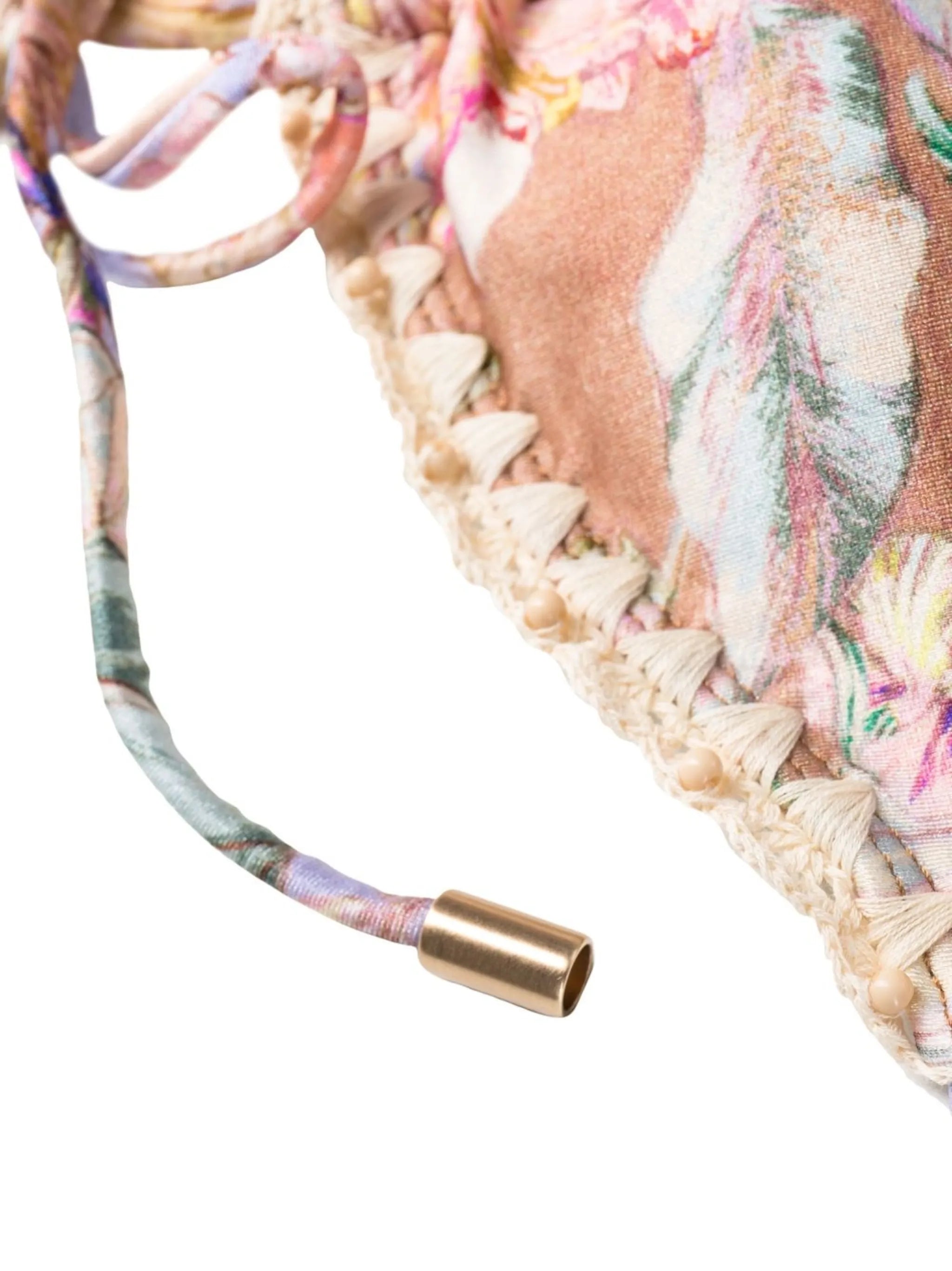 floral-print halterneck bikini