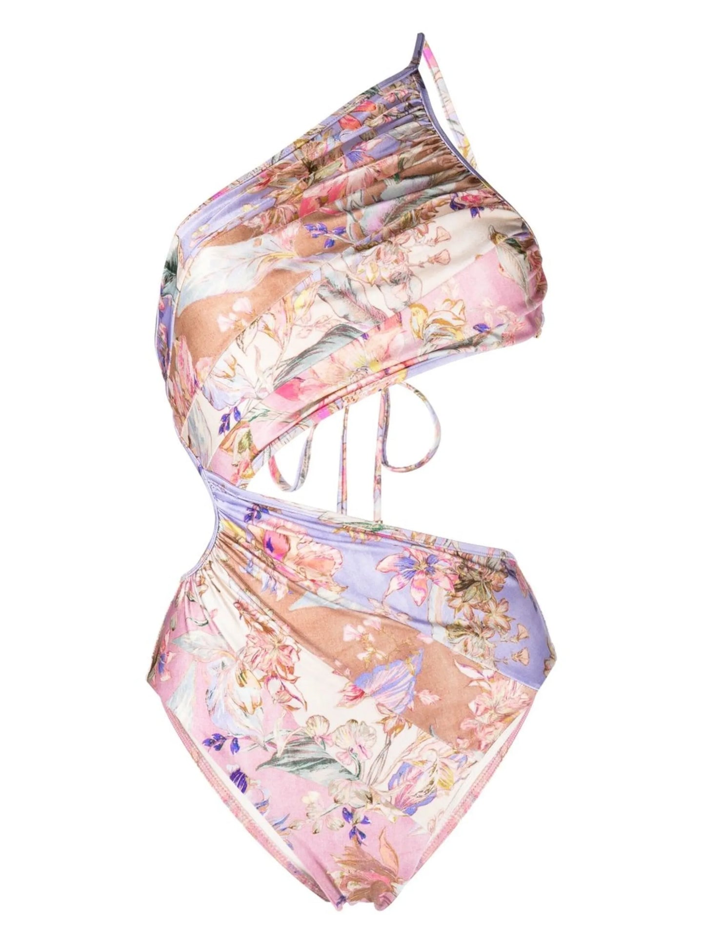 floral-print cut-off one-piece