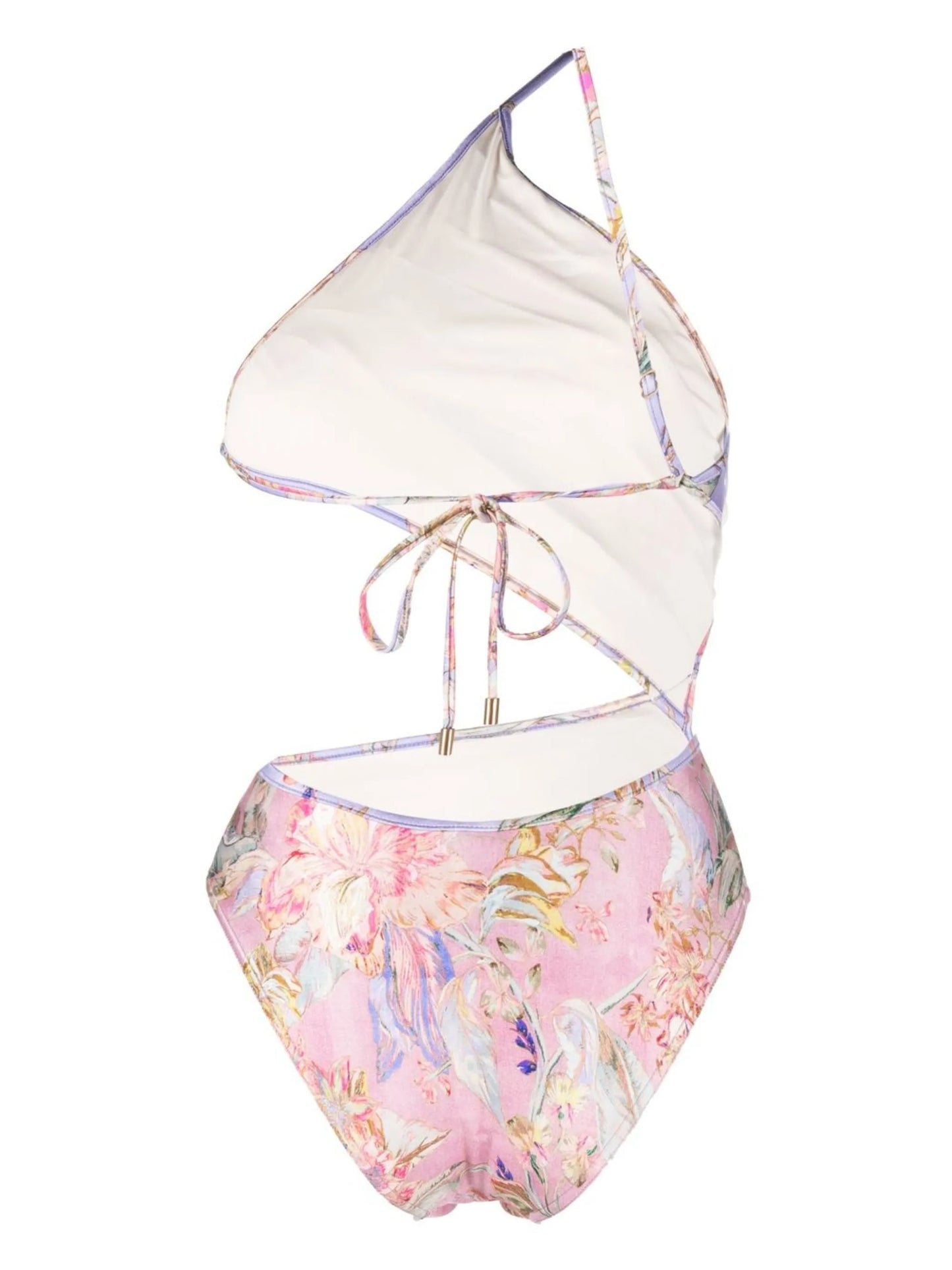 floral-print cut-off one-piece