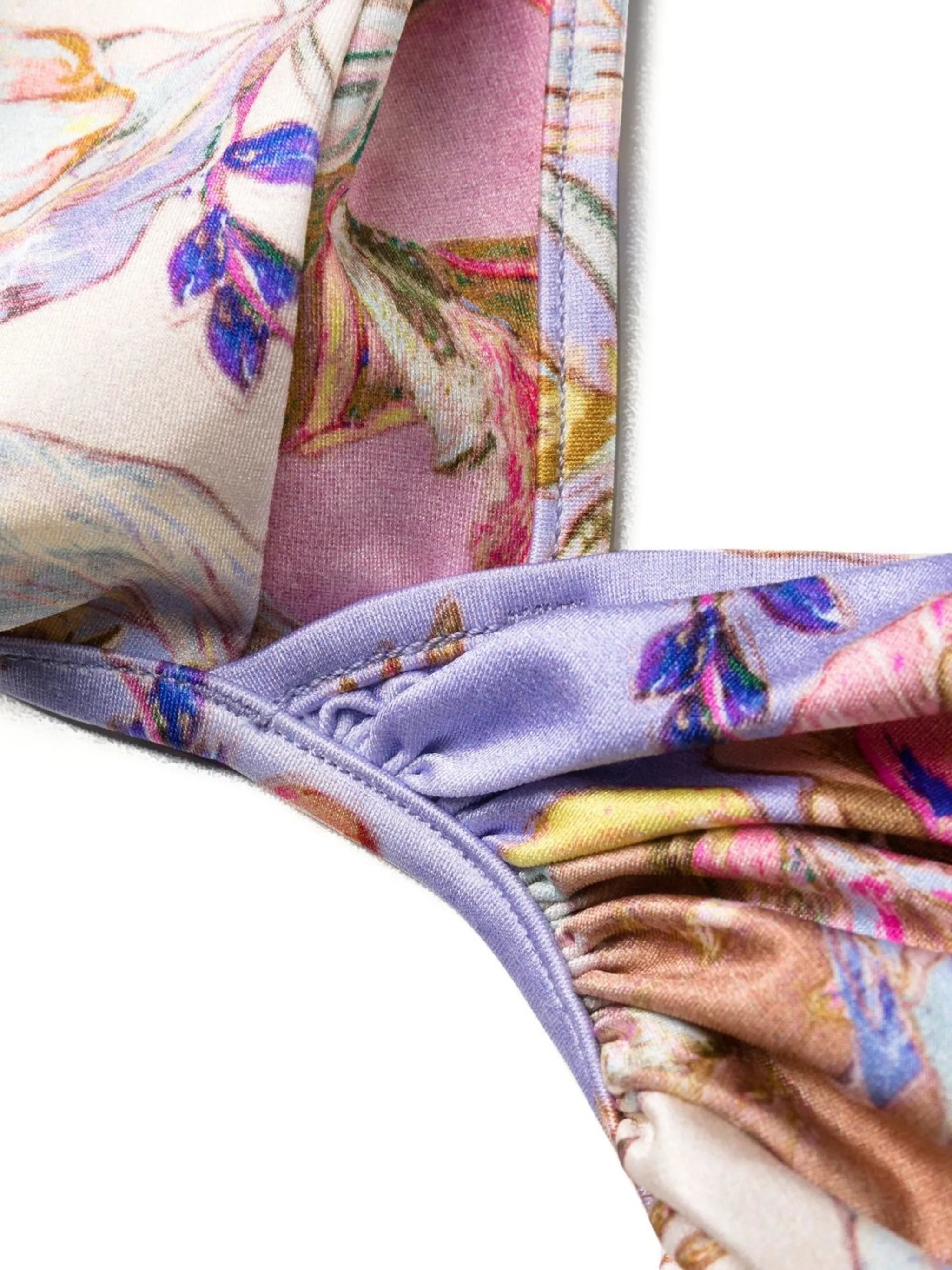 floral-print cut-off one-piece