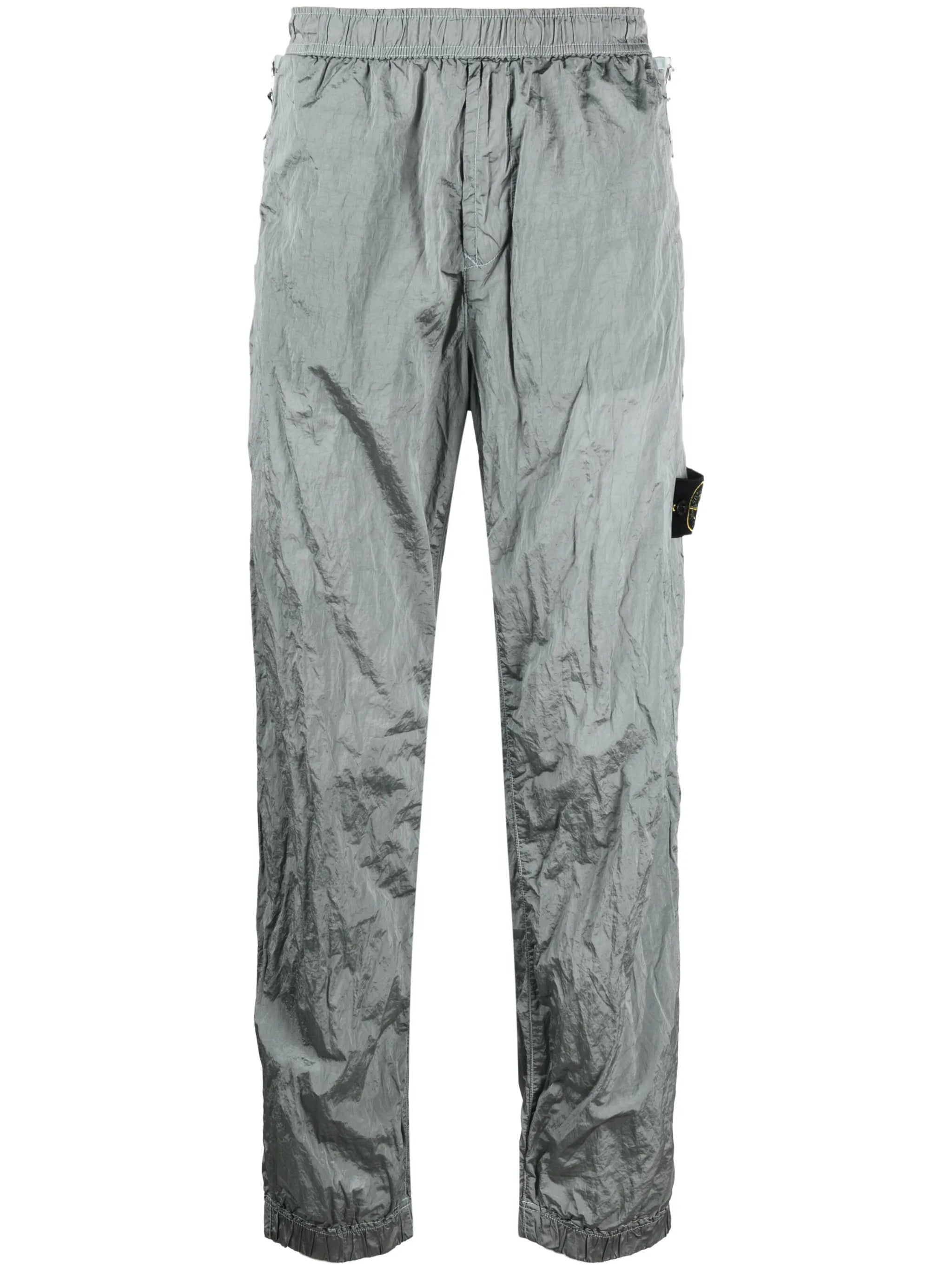 crinkled-effect track pants