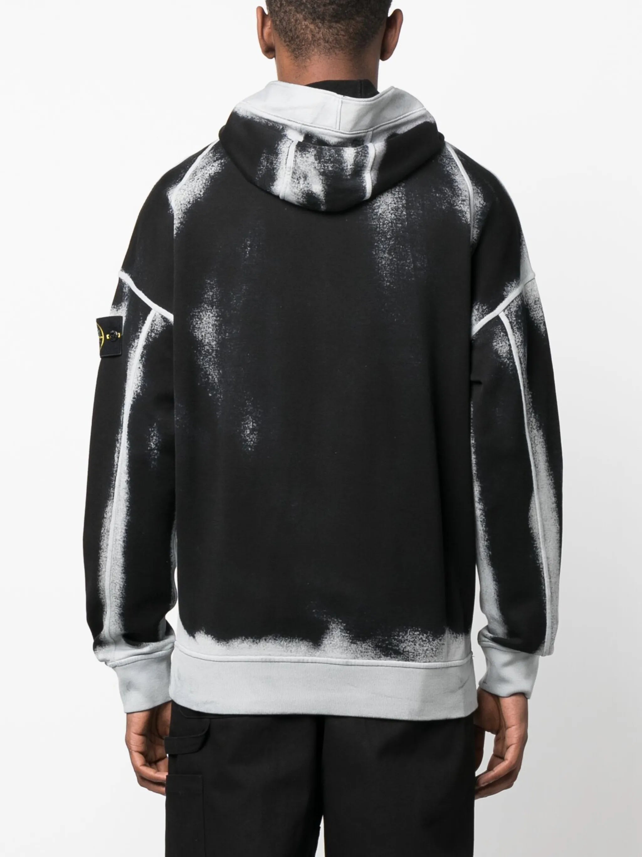distressed-effect cotton hoodie