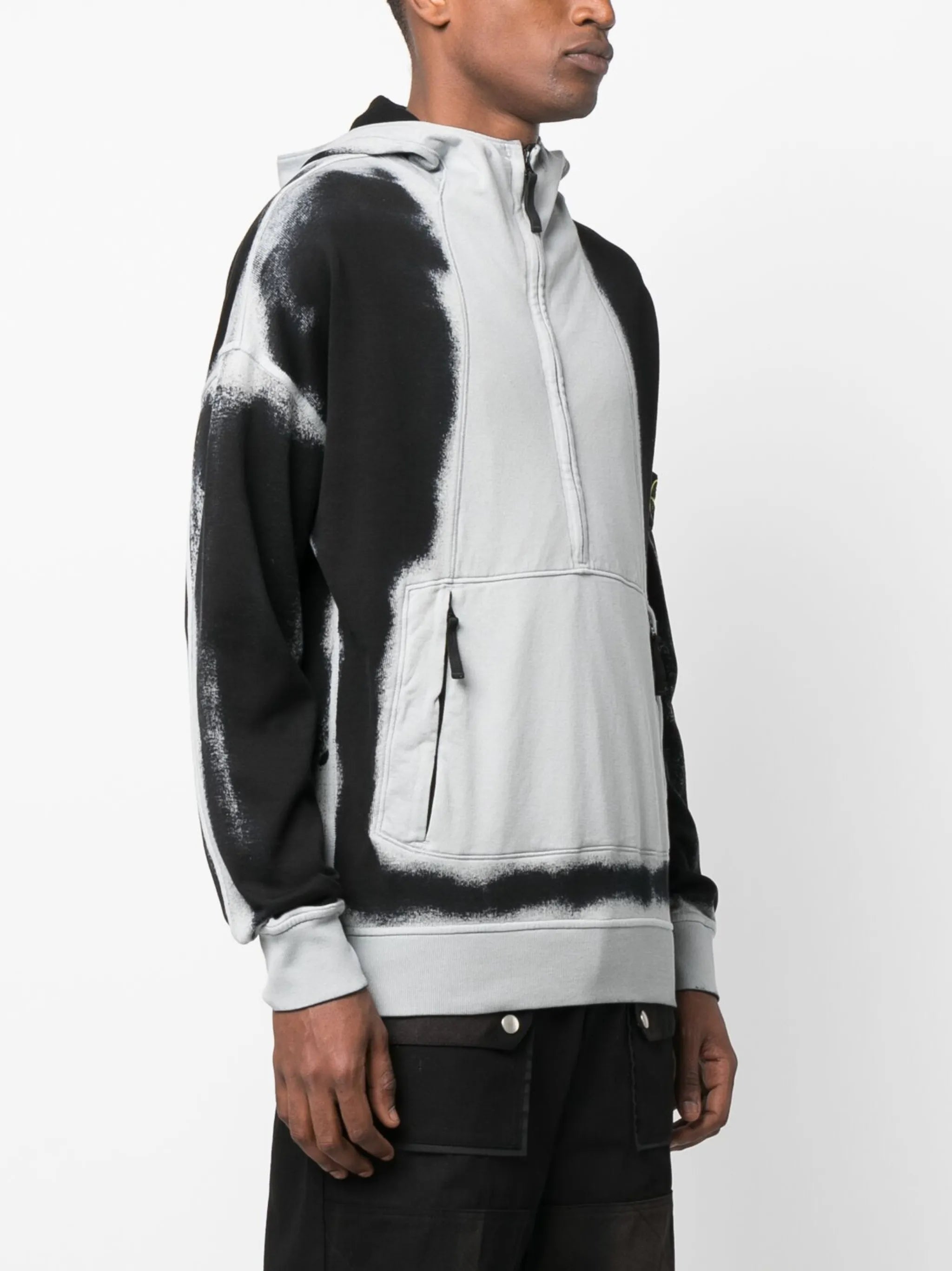 distressed-effect cotton hoodie