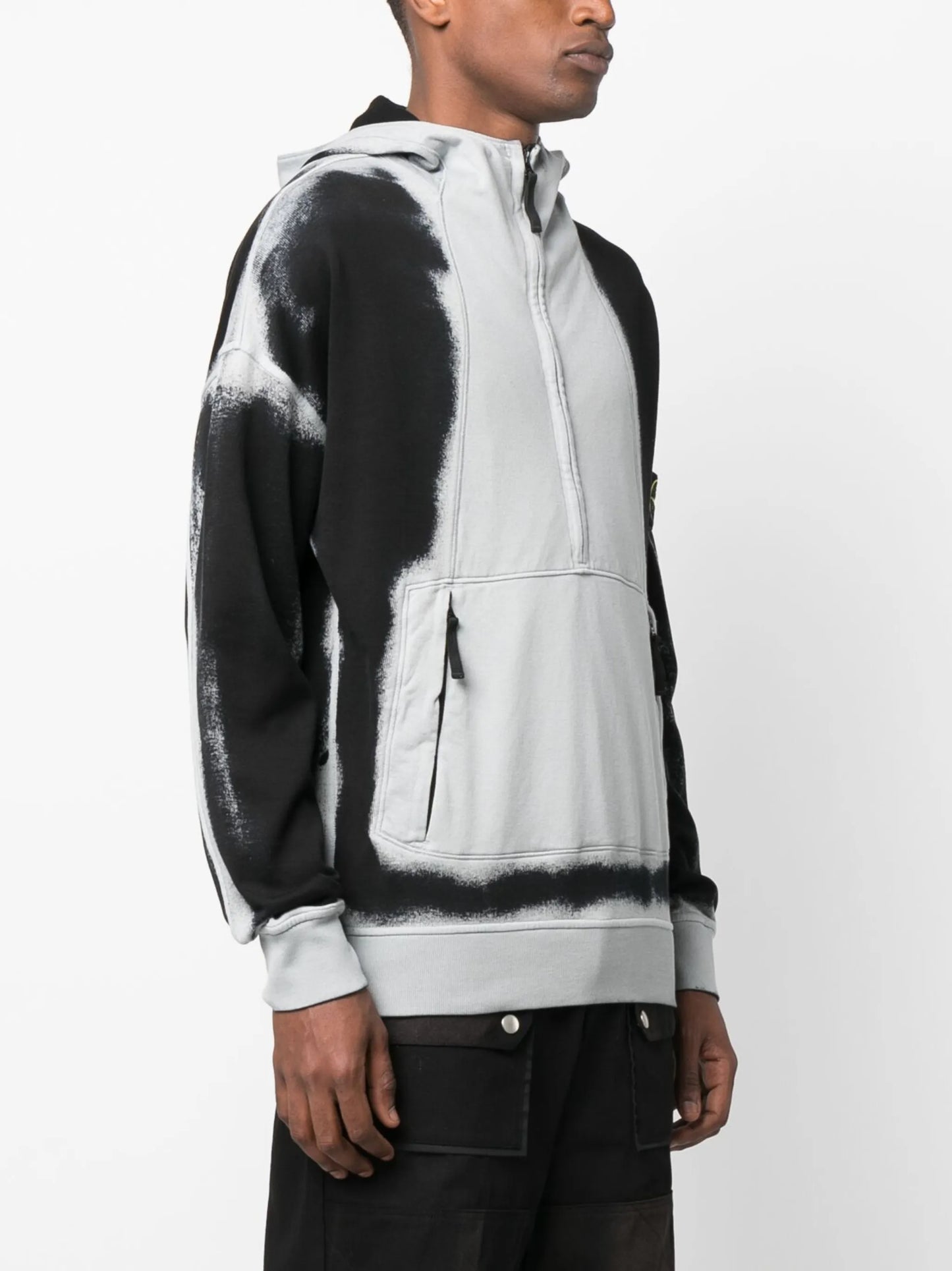 distressed-effect cotton hoodie
