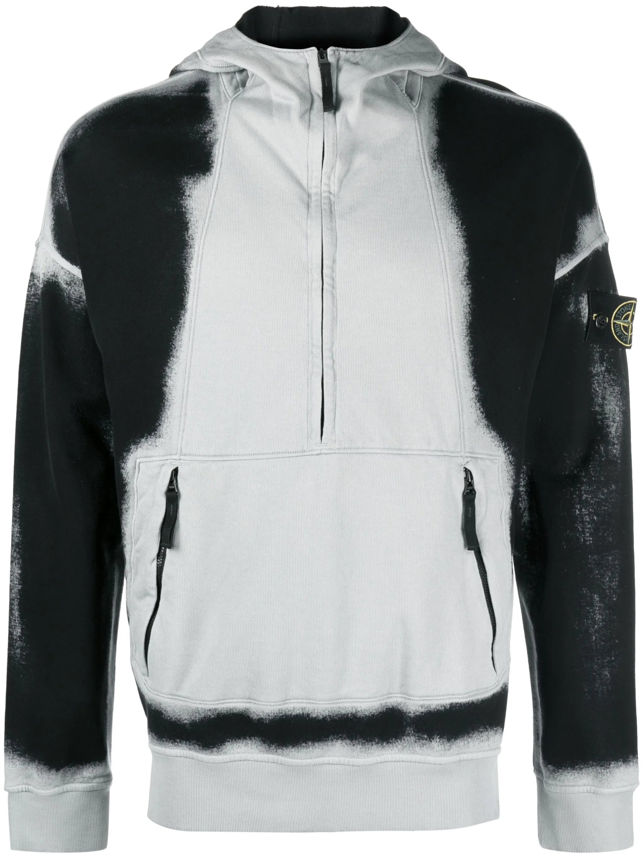 distressed-effect cotton hoodie