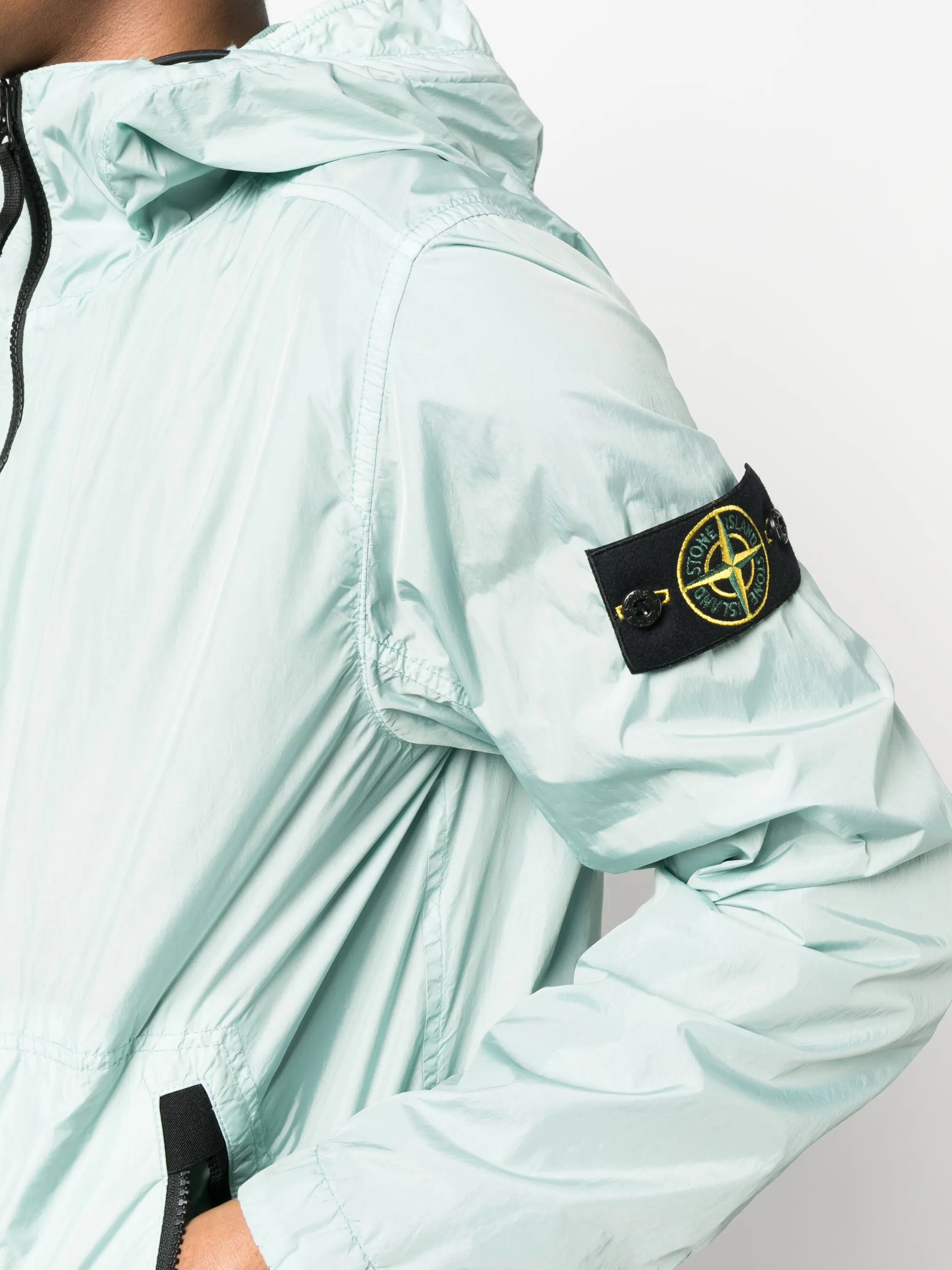 Compass-patch hooded jacket